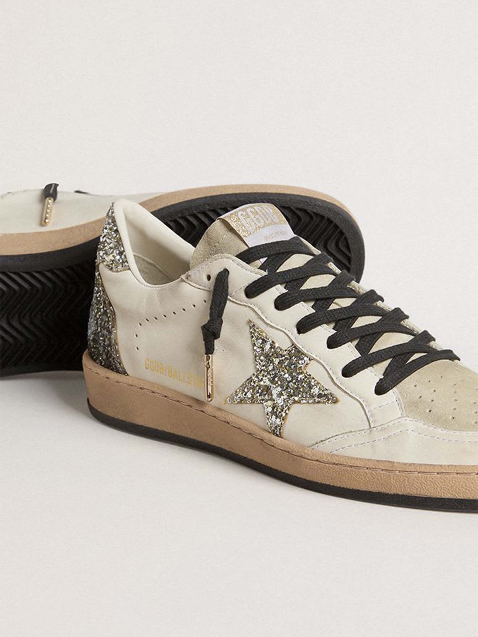 GOLDEN GOOSE - Ball Star Sneaker mit Glitzer für Damen