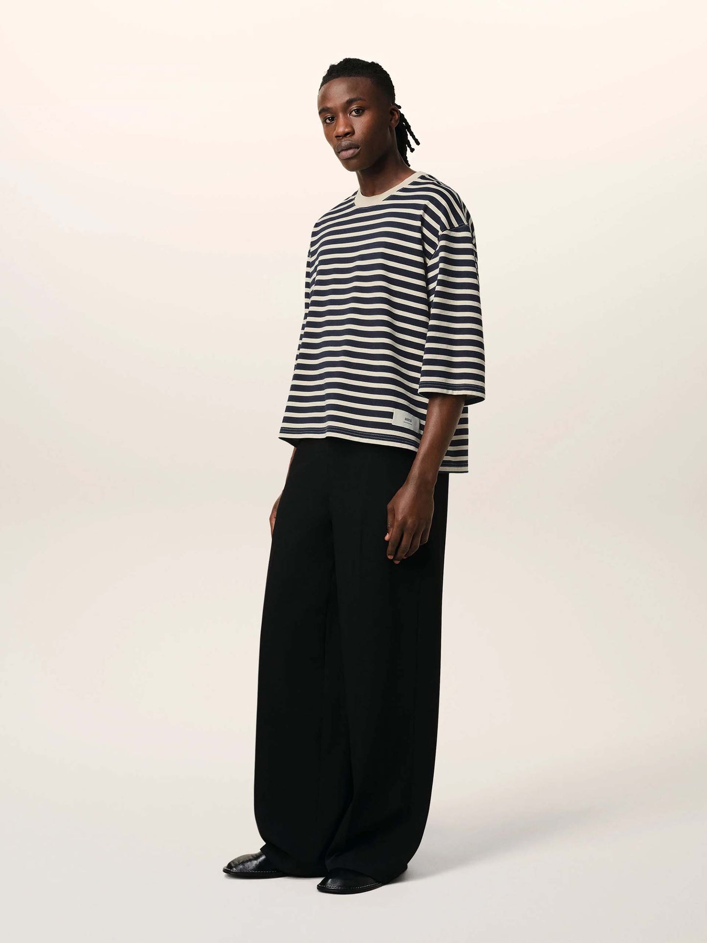AMI PARIS - Oversized-T-Shirt mit Streifen aus Baumwolle