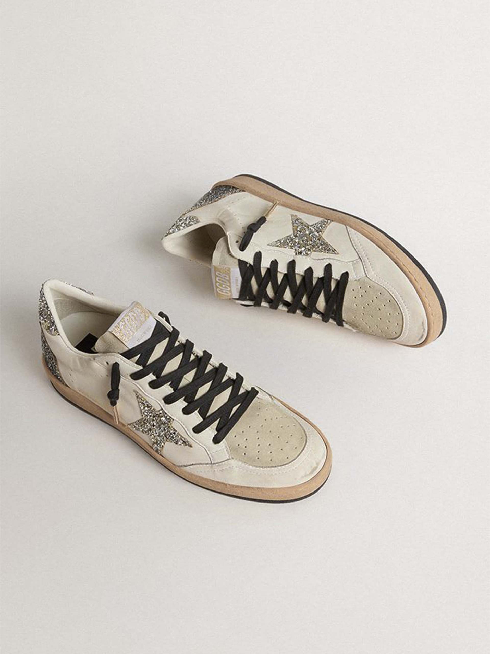 GOLDEN GOOSE - Ball Star Sneaker mit Glitzer für Damen