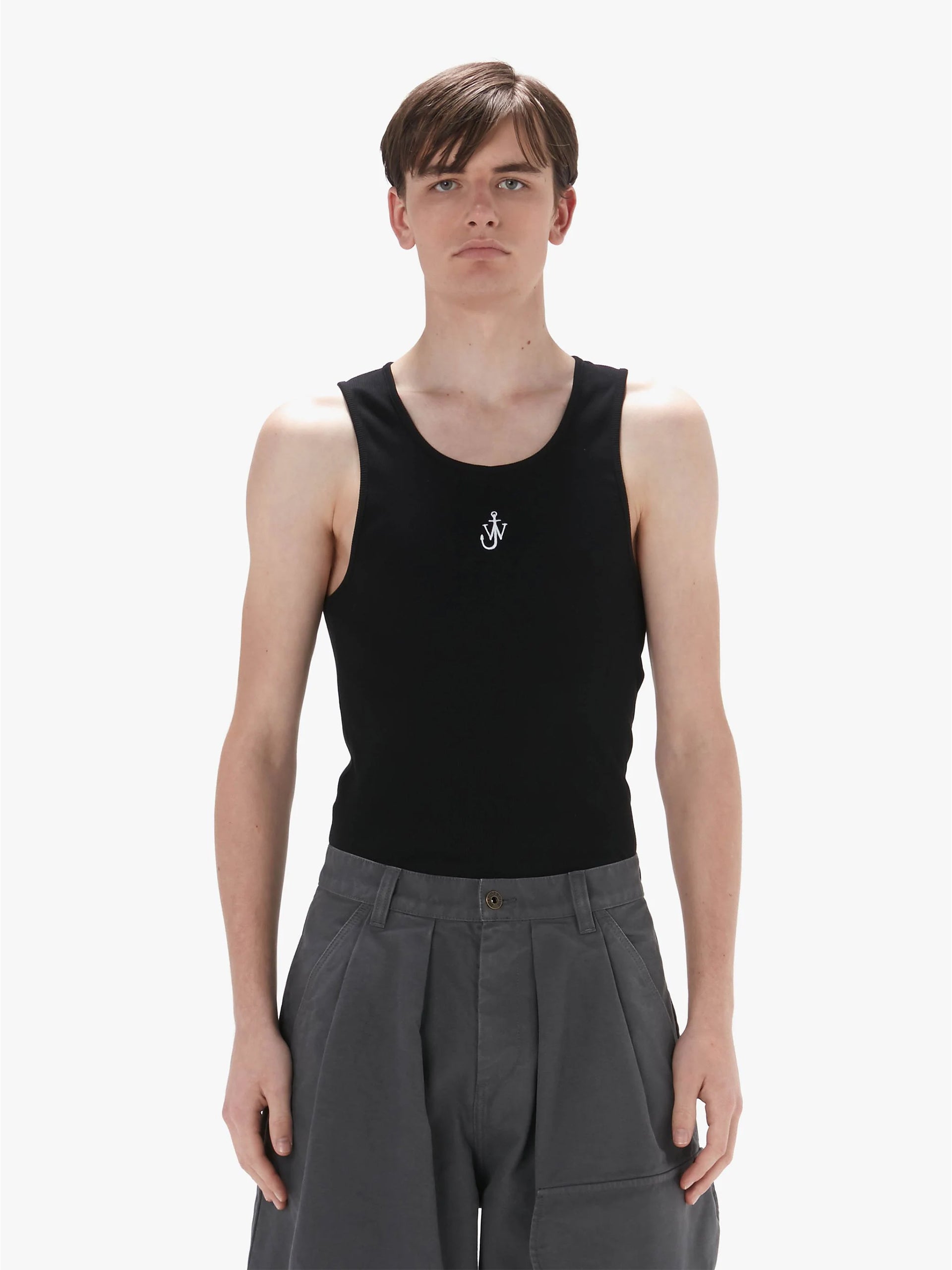 JW ANDERSON - Tank Top mit Logo für Herren Schwarz – Black