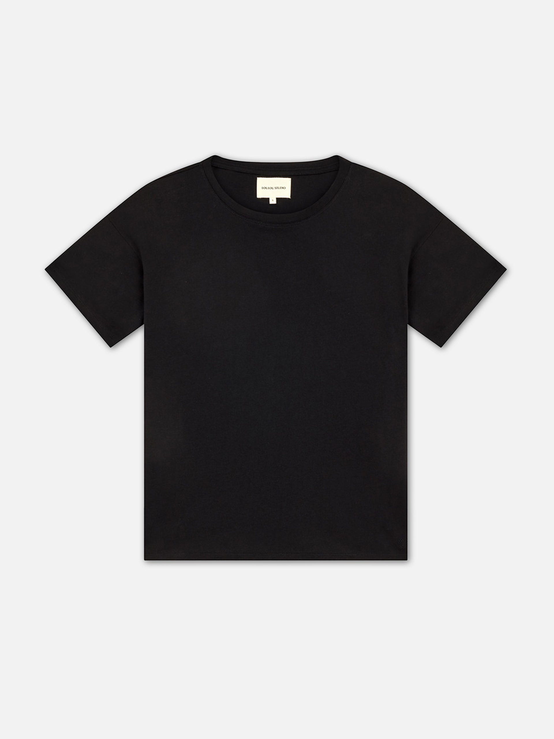 LOULOU STUDIO - Oversized T-Shirt Basiluzzo Schwarz – Black