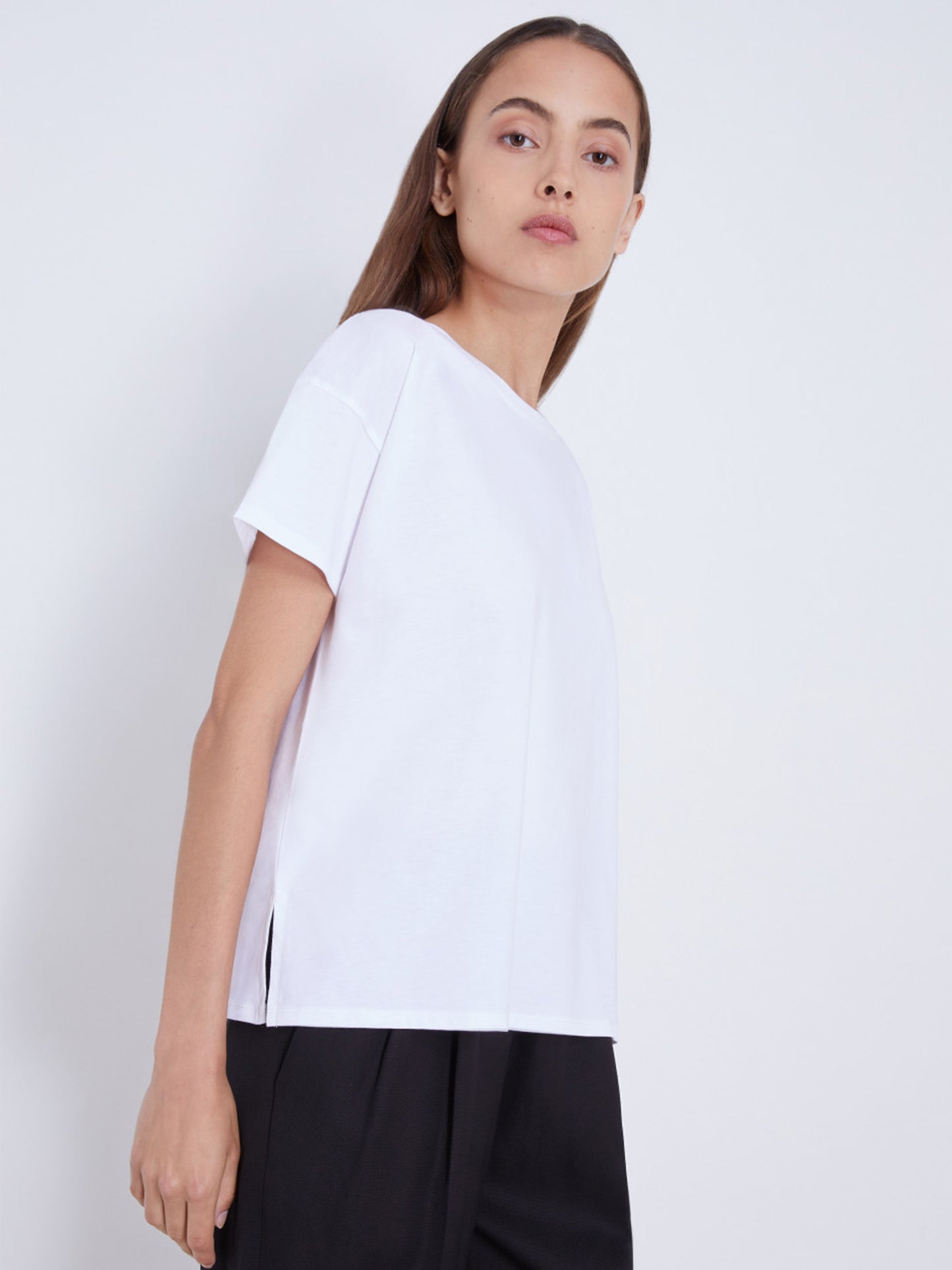 LOULOU STUDIO - Oversized T-Shirt Basiluzzo Weiss – White