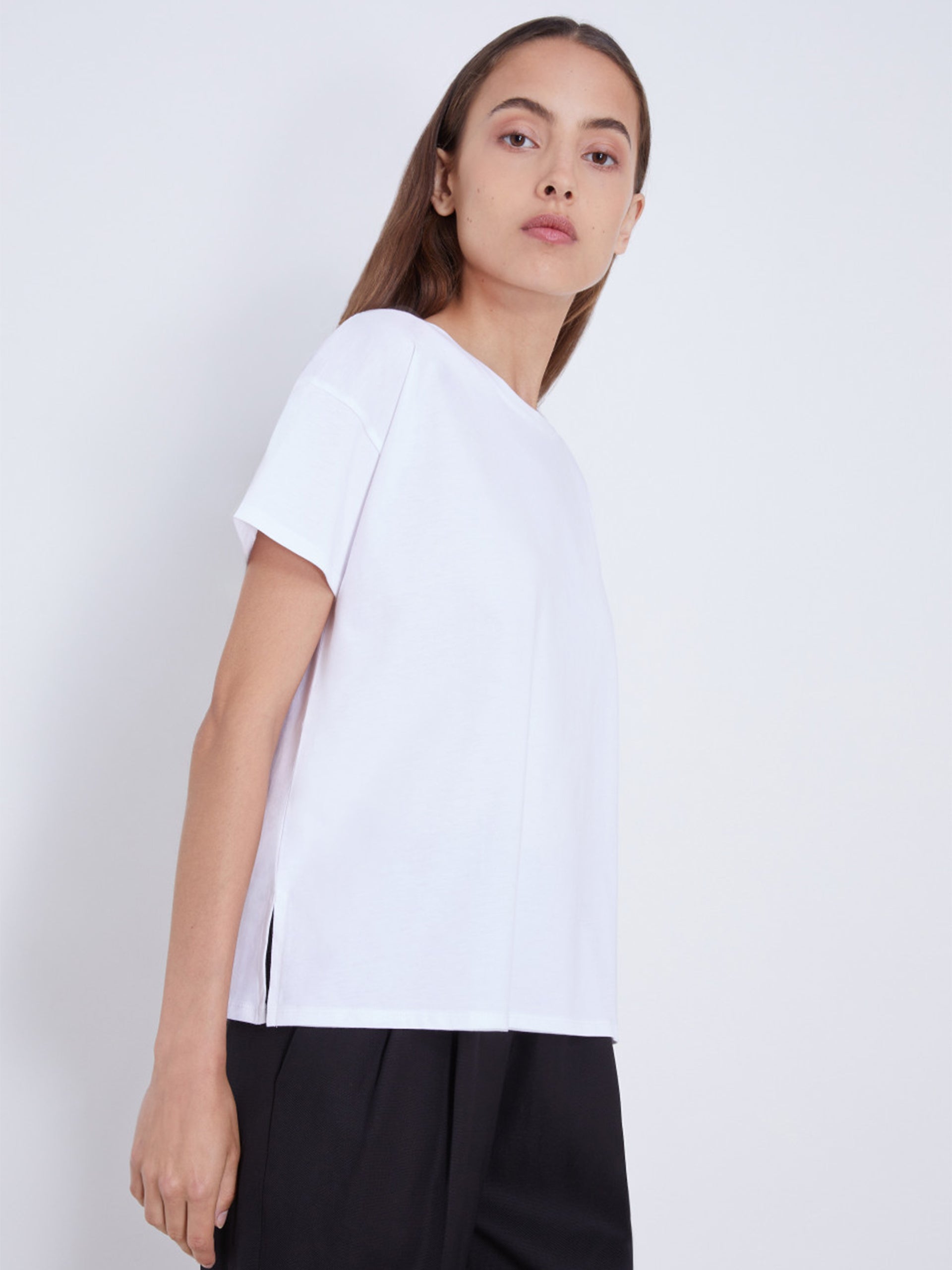LOULOU STUDIO - Oversized T-Shirt Basiluzzo Weiss – White