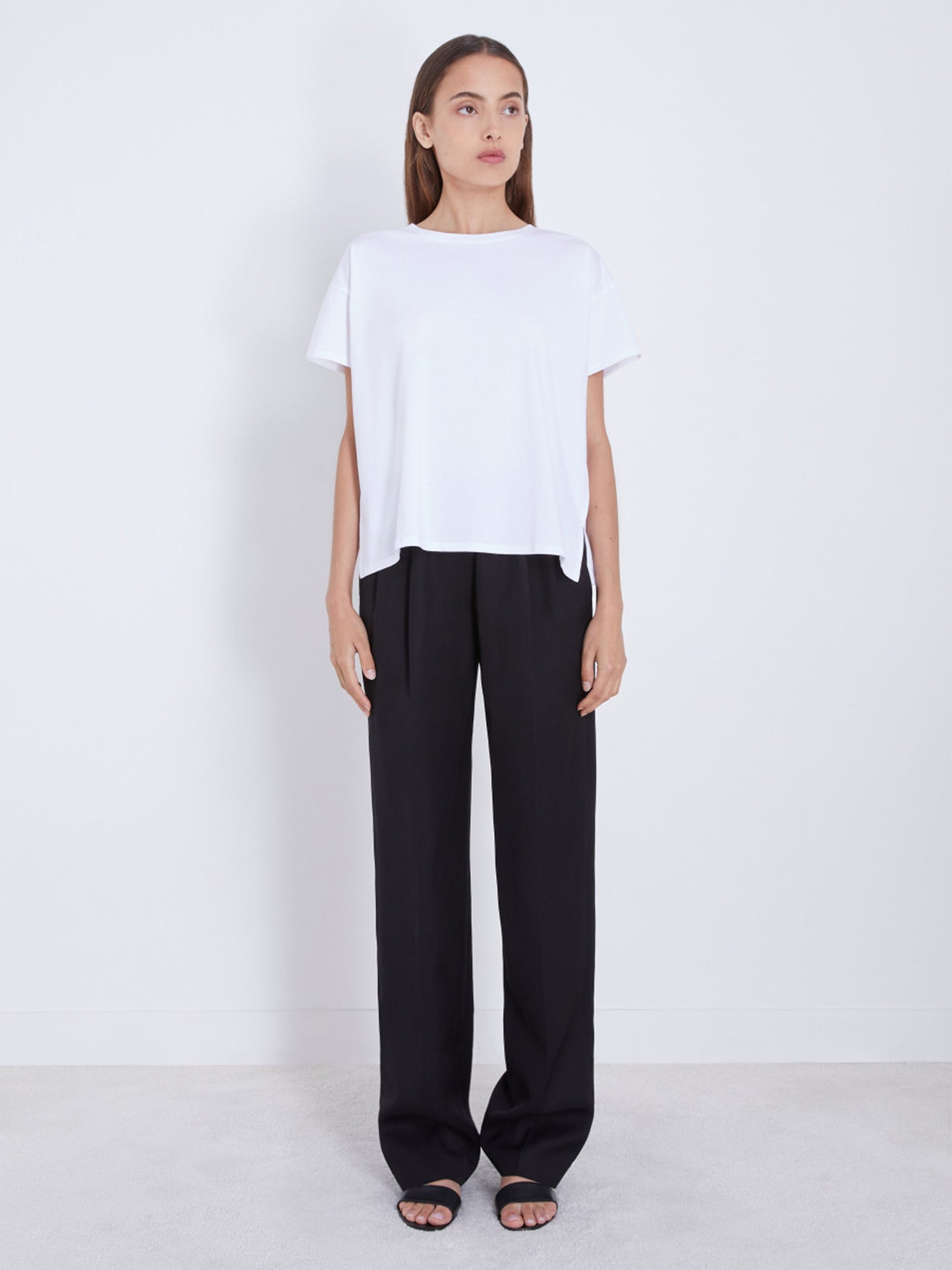 LOULOU STUDIO - Oversized T-Shirt Basiluzzo Weiss – White