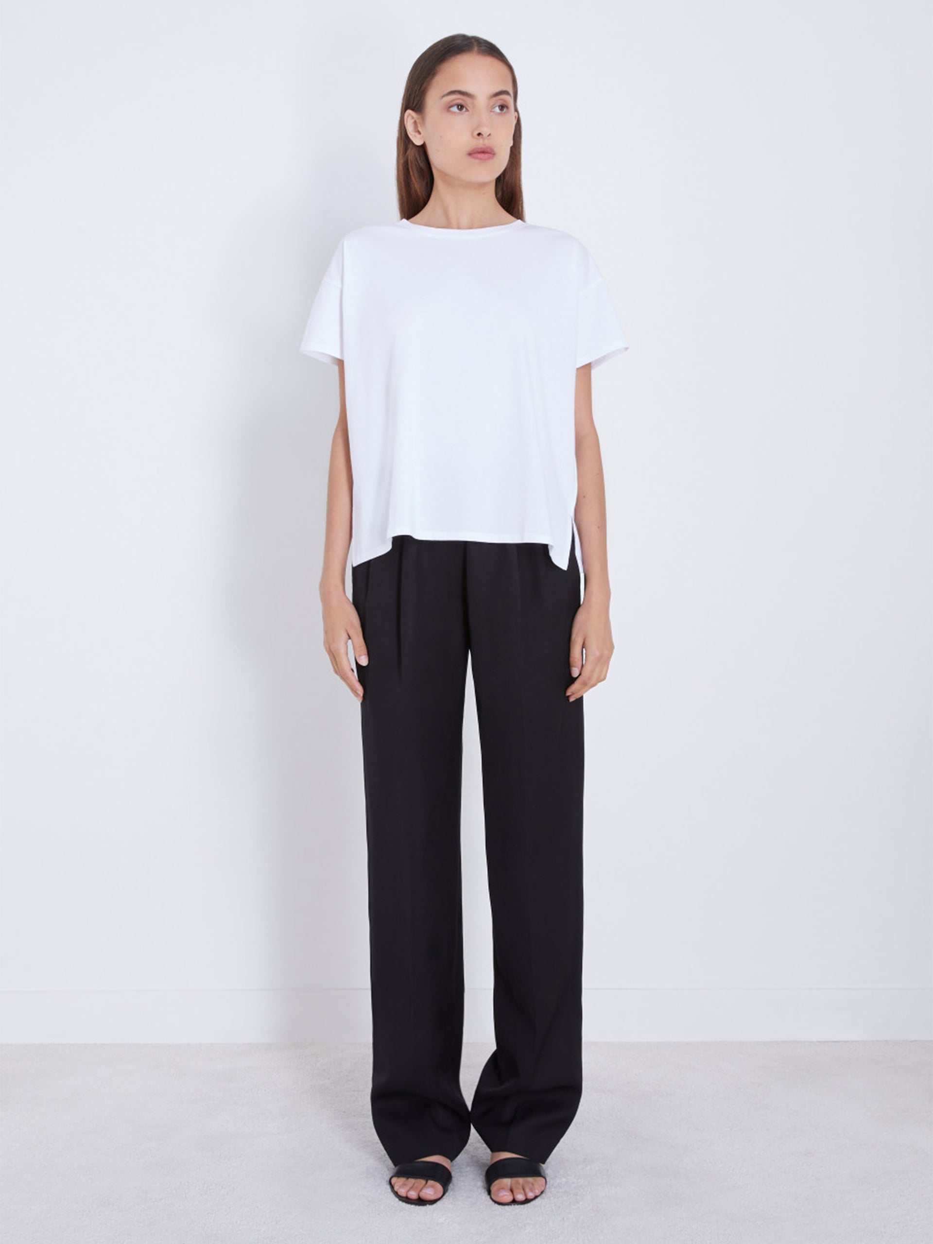LOULOU STUDIO - Oversized T-Shirt Basiluzzo Weiss – White