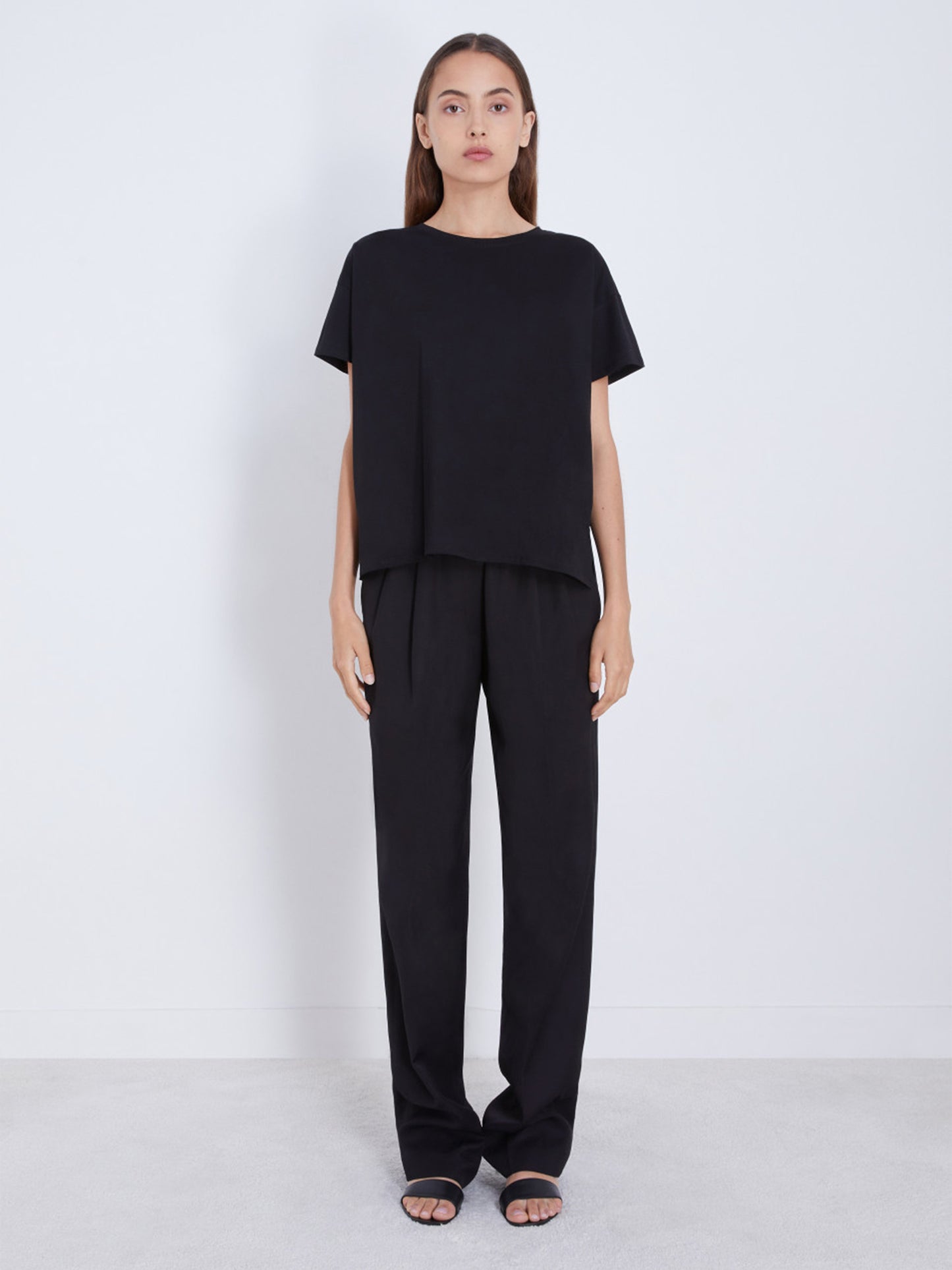 LOULOU STUDIO - Oversized T-Shirt Basiluzzo Schwarz – Black