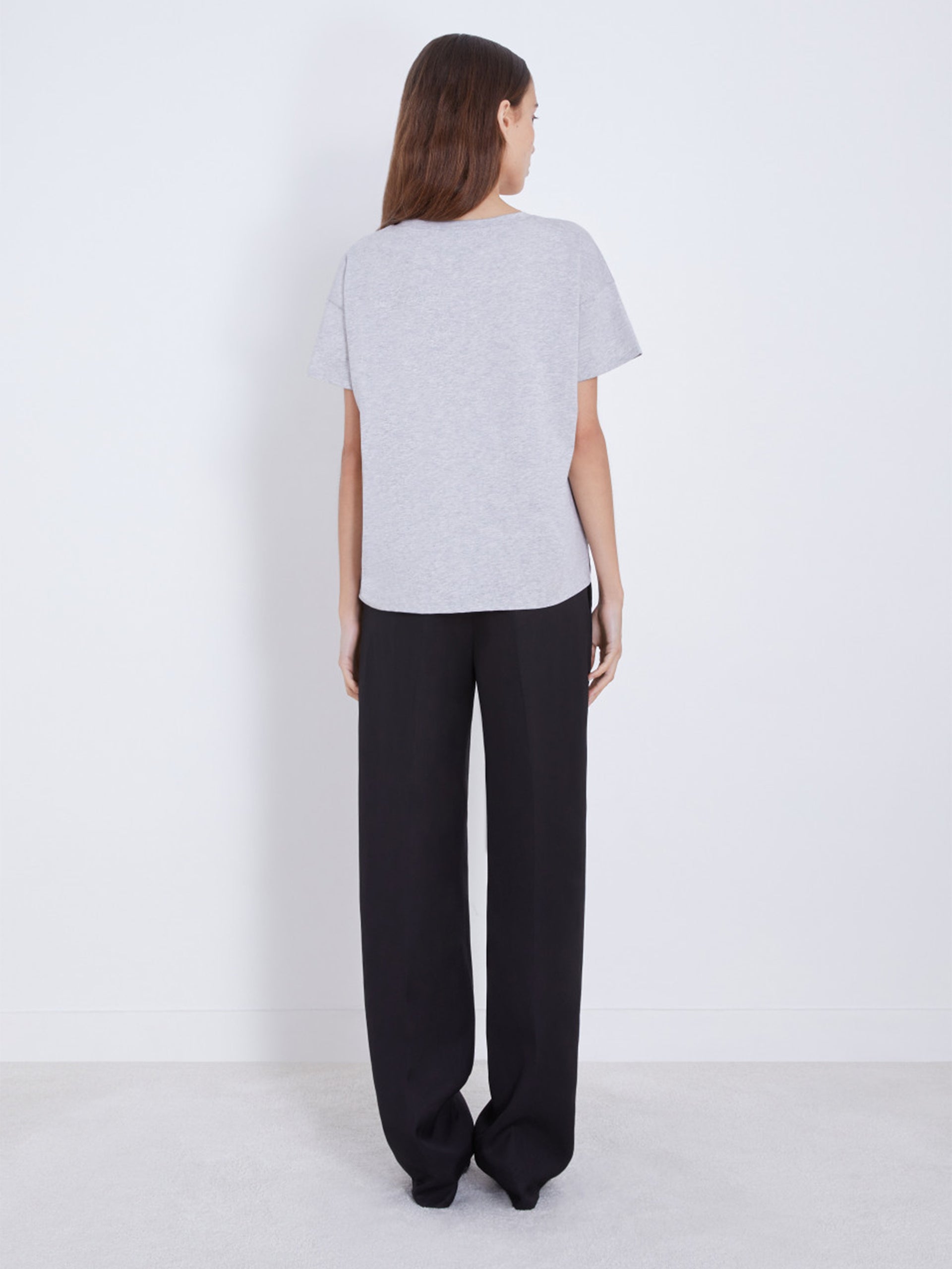 LOULOU STUDIO - Oversized T-Shirt Basiluzzo Grau – Gray