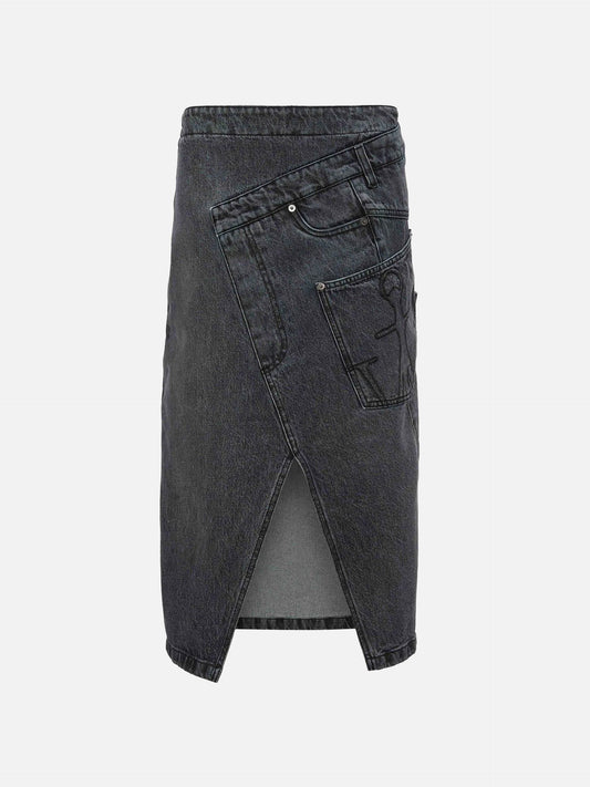 JW ANDERSON - Twisted Midirock aus Denim für Damen