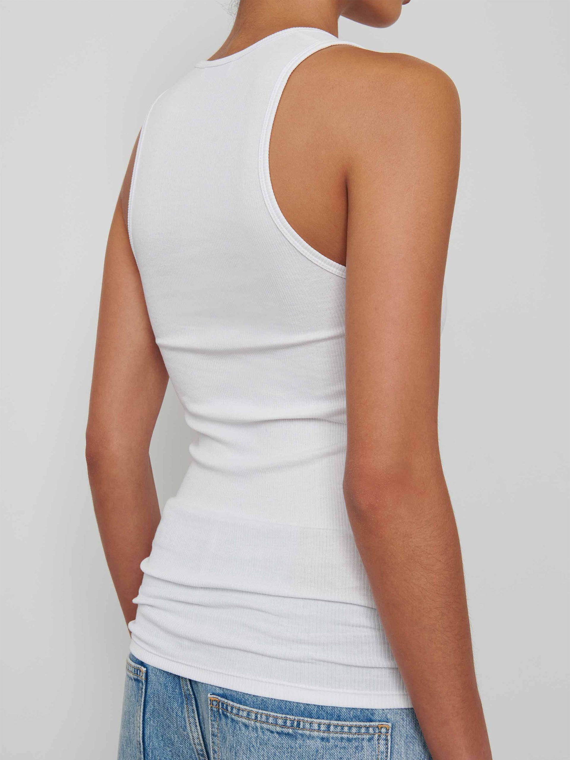 WARDROBE.NYC - Geripptes Tank Top Weiß – White
