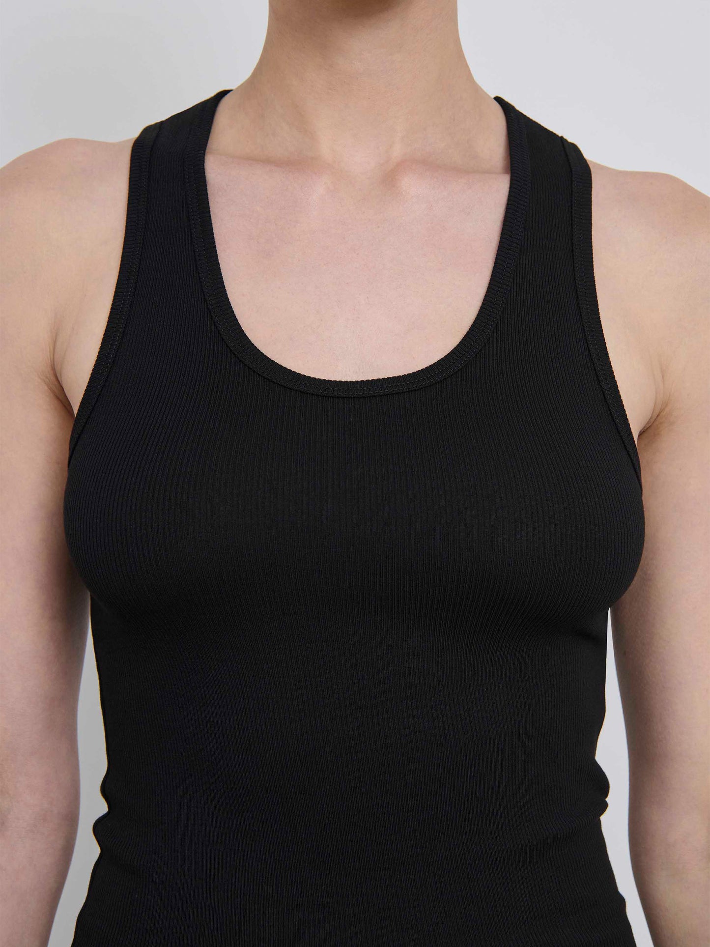 WARDROBE.NYC - Geripptes Tank Top Schwarz – Black