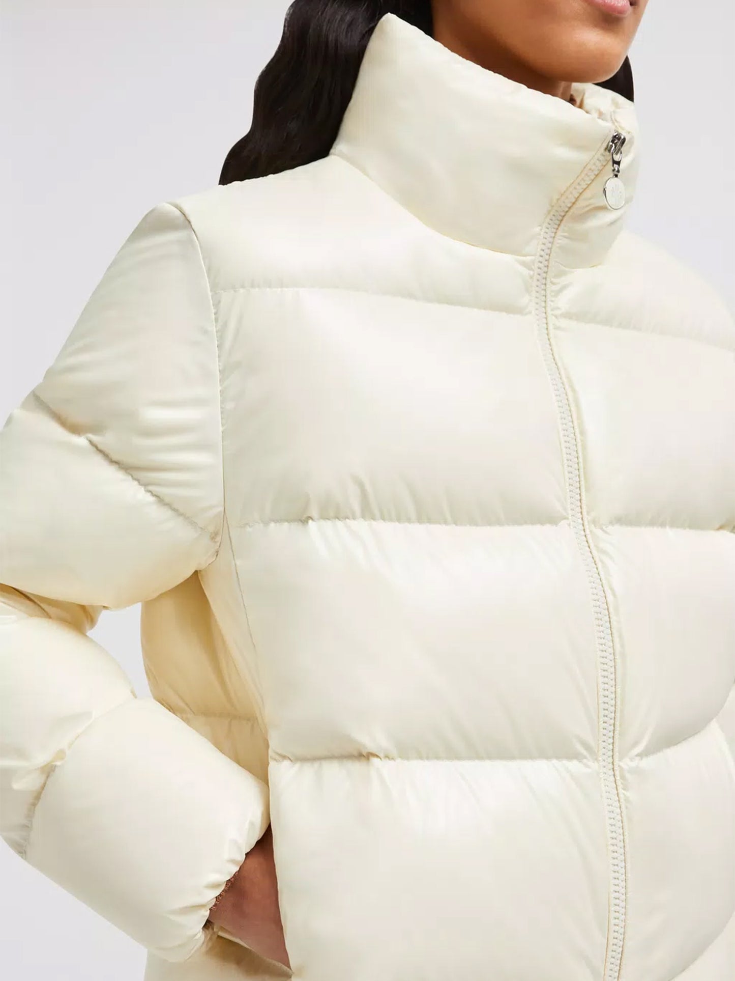 MONCLER - Abbadia kurze Daunenjacke für Damen Weiss – White