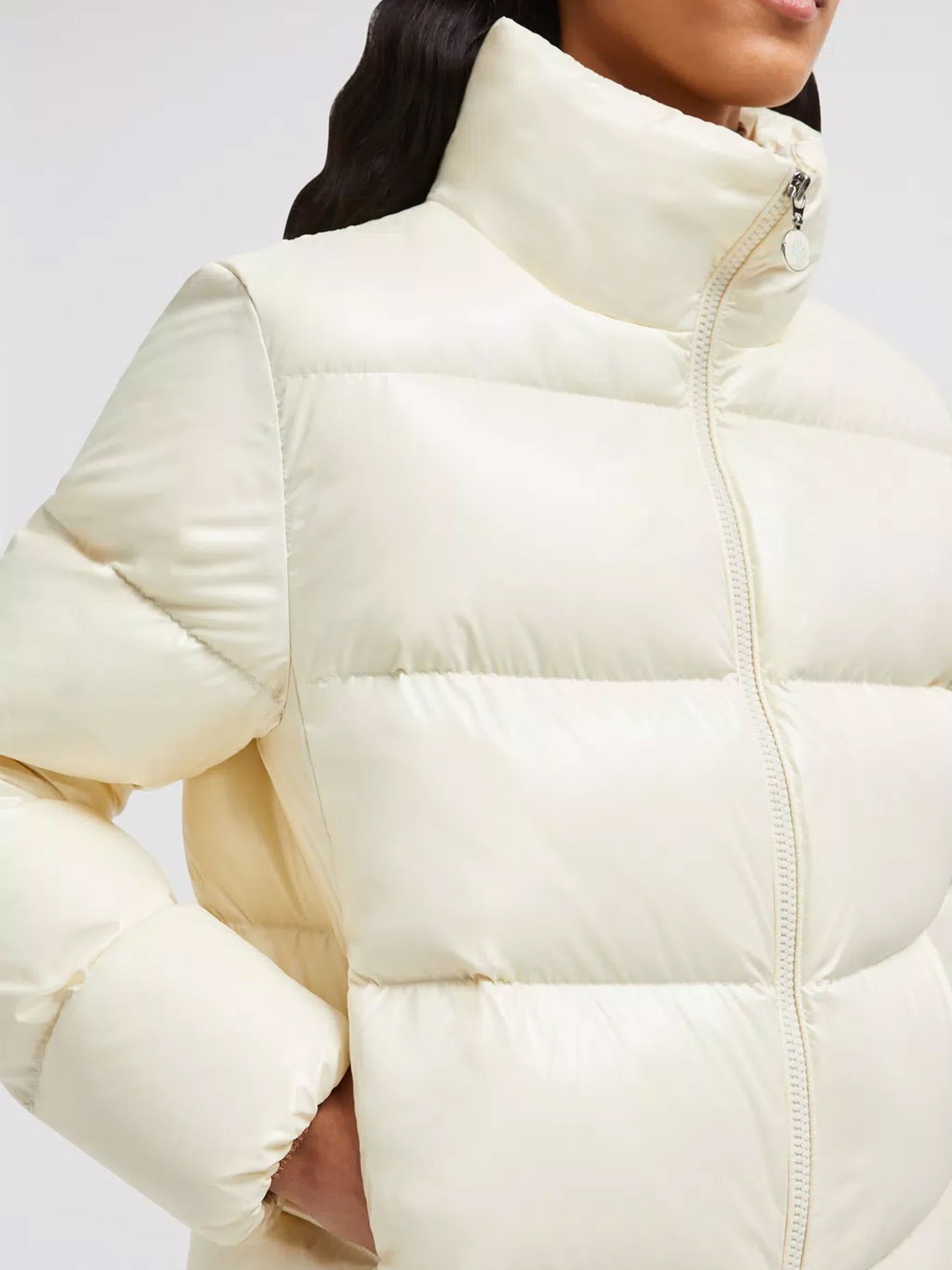 MONCLER - Abbadia kurze Daunenjacke für Damen Weiss – White