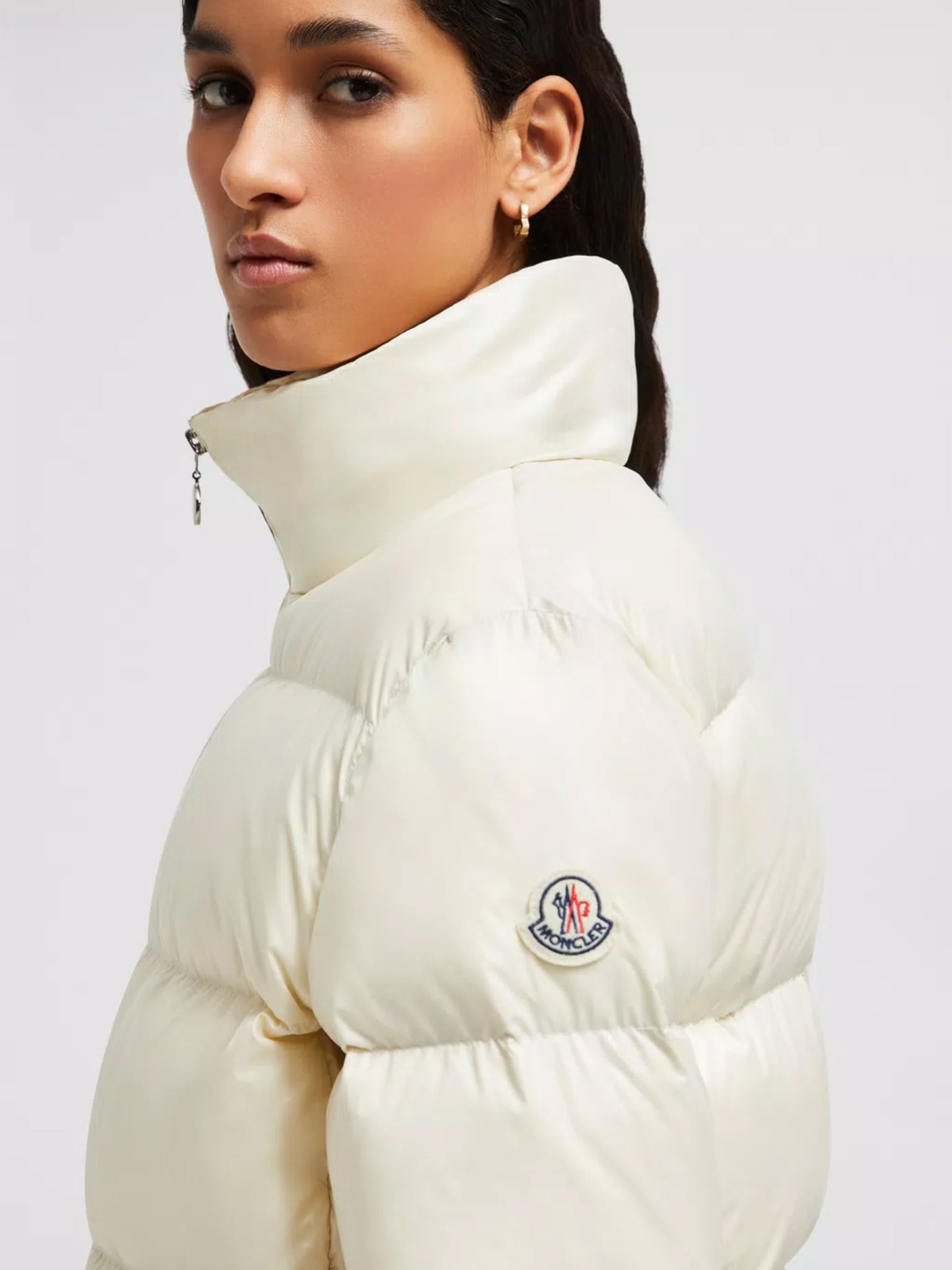 MONCLER - Abbadia kurze Daunenjacke für Damen Weiss – White