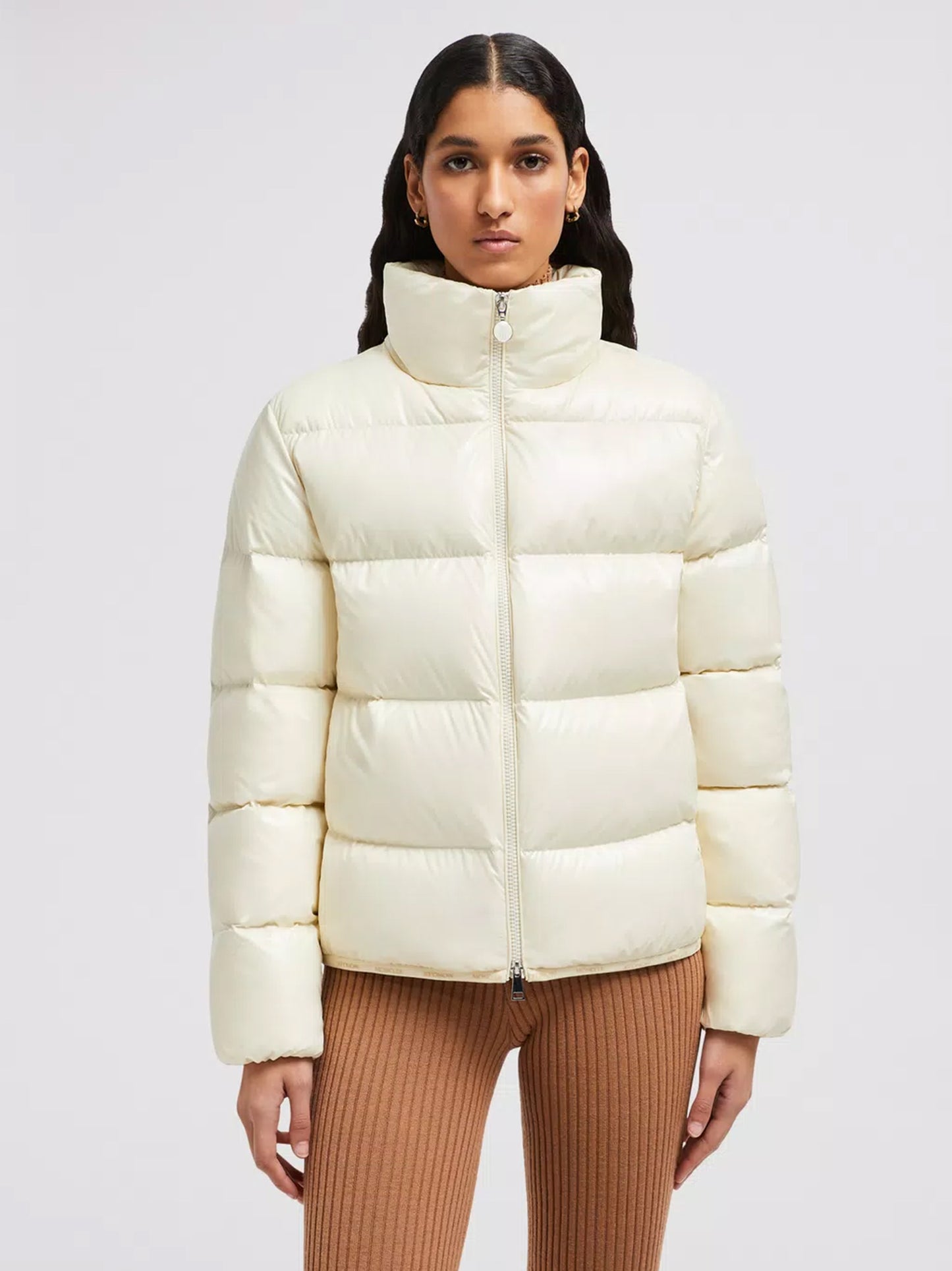 MONCLER - Abbadia kurze Daunenjacke für Damen Weiss – White