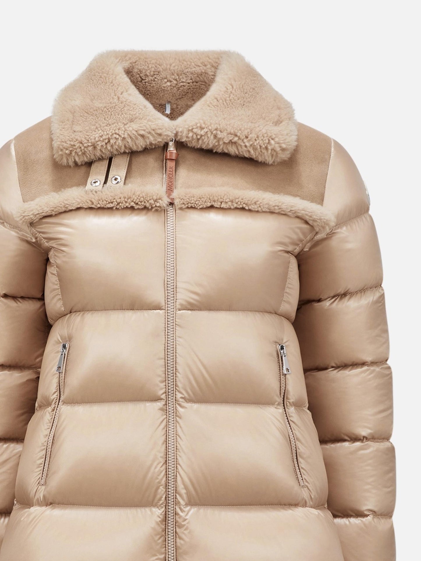 MONCLER - Lange Daunenjacke Bazaneix für Damen in Beige