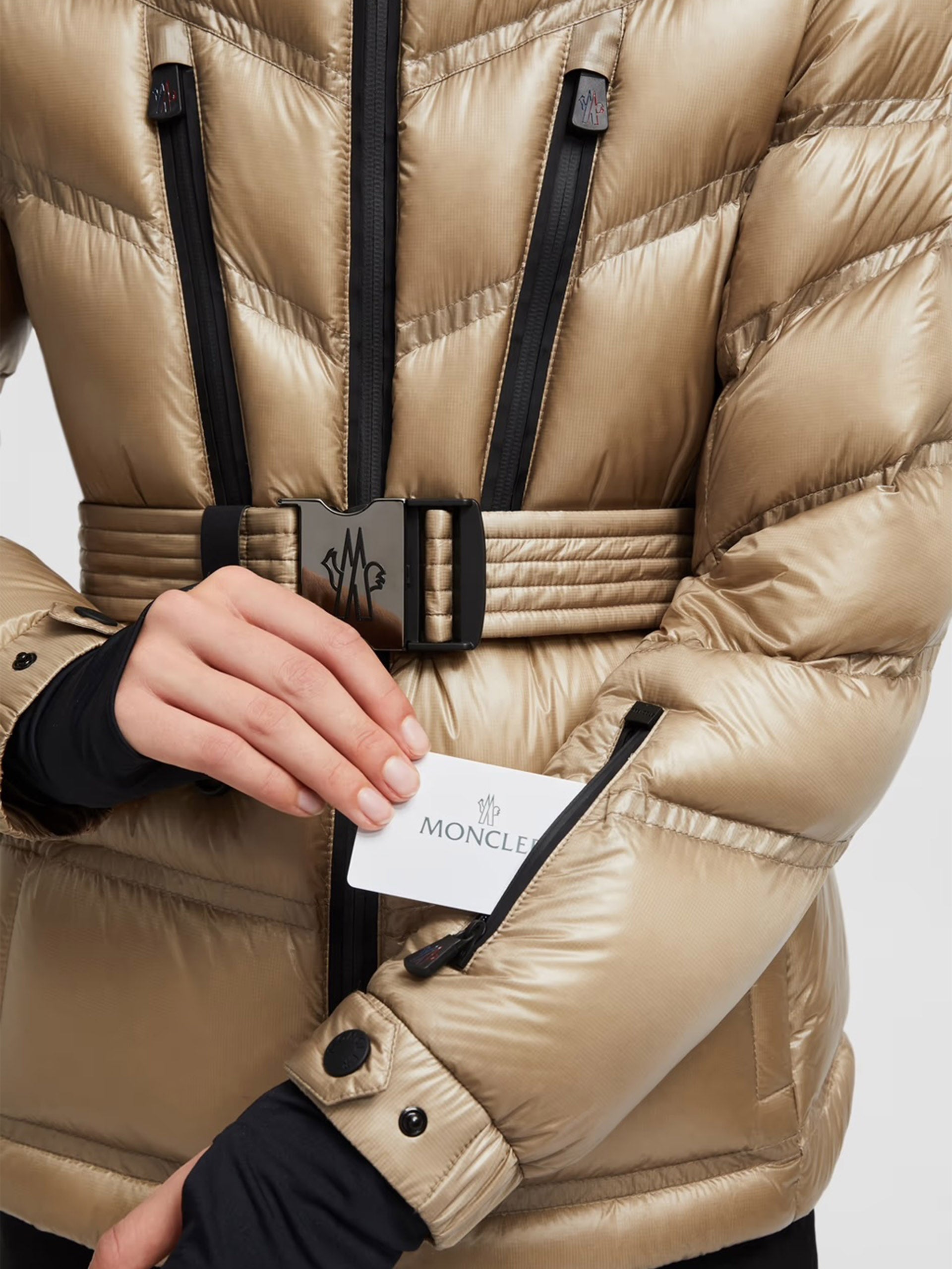 MONCLER GRENOBLE - Skijacke Bernins mit Pelz für Damen
