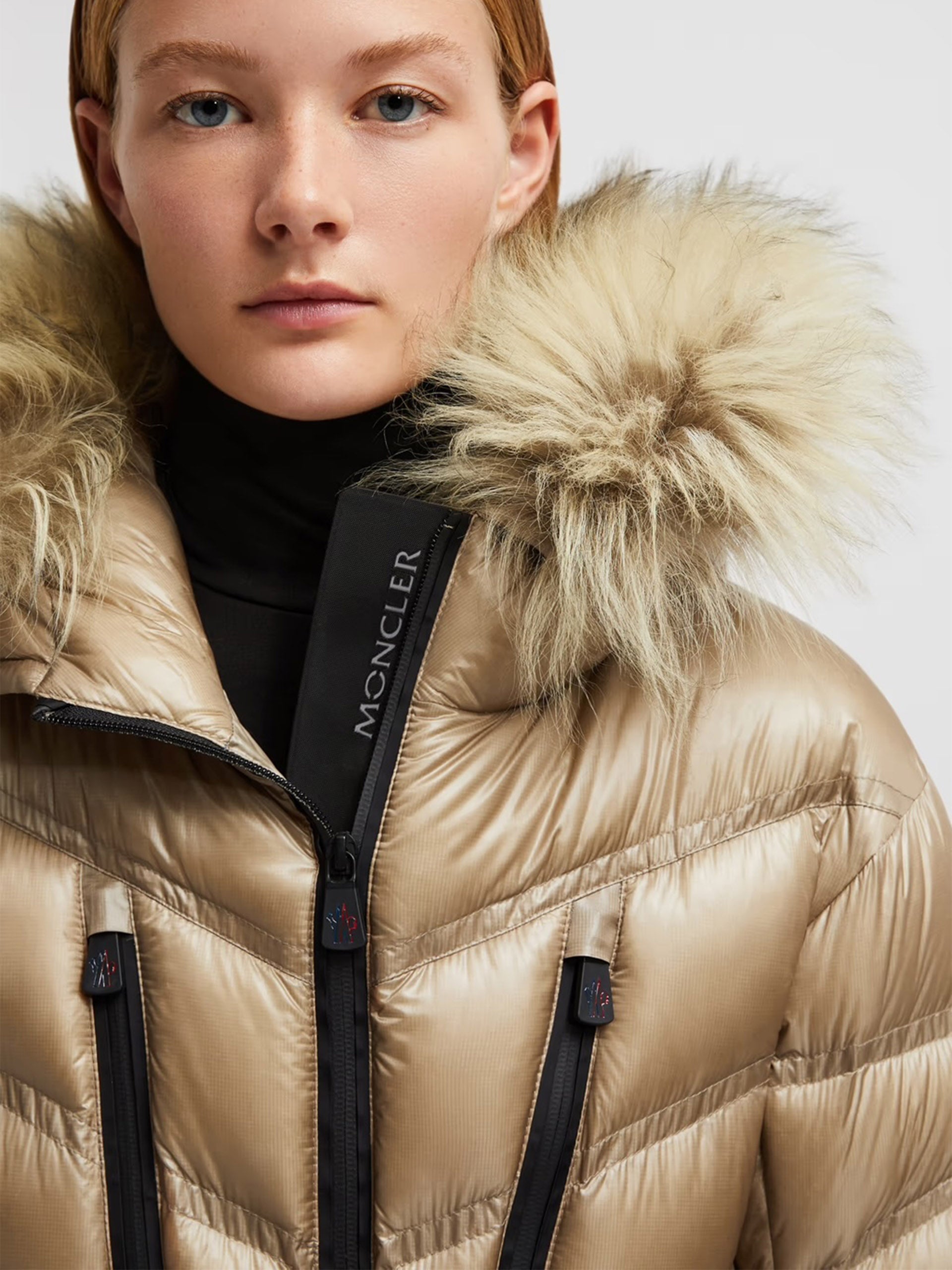 MONCLER GRENOBLE - Skijacke Bernins mit Pelz für Damen