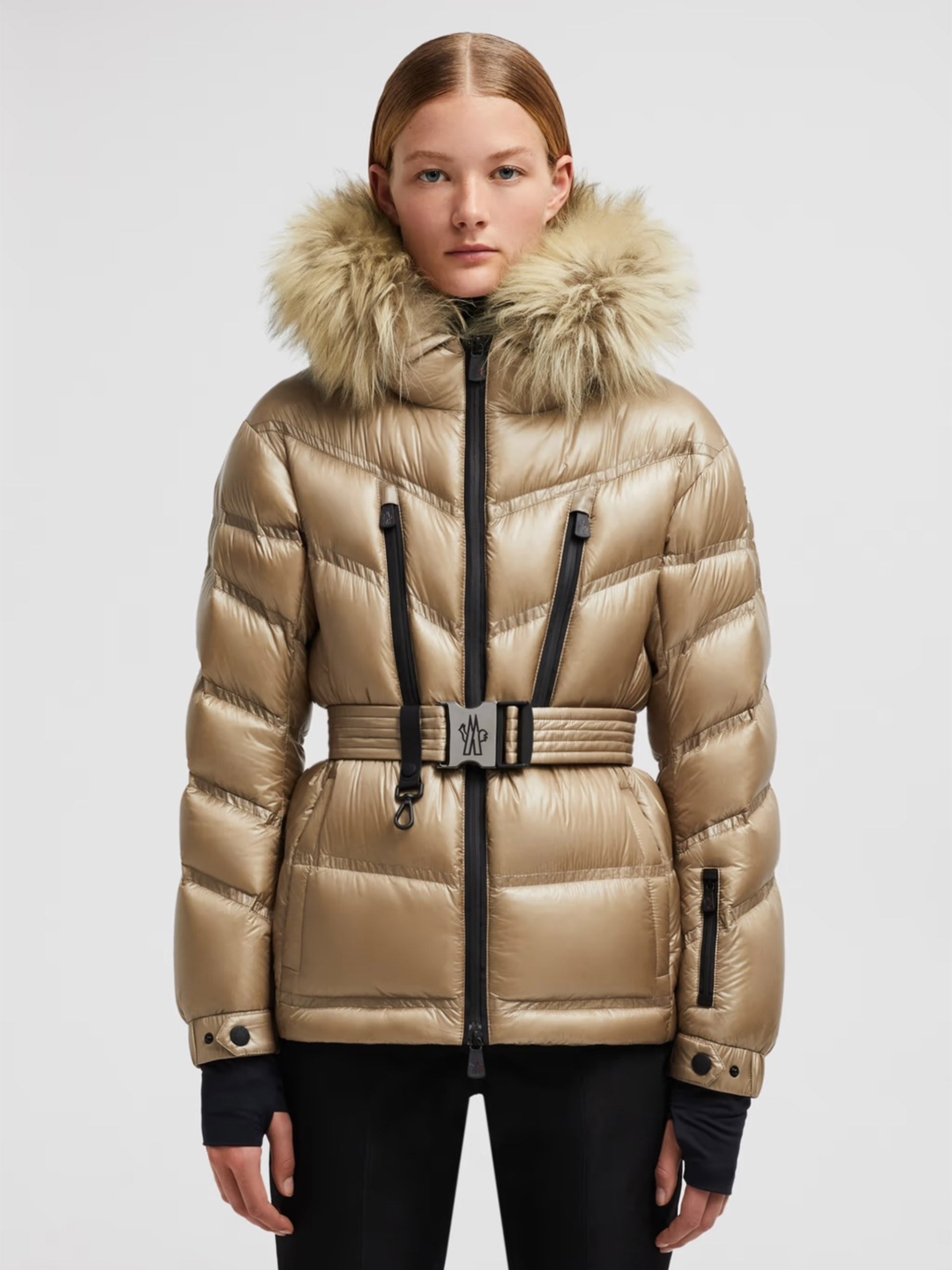 MONCLER GRENOBLE - Skijacke Bernins mit Pelz für Damen