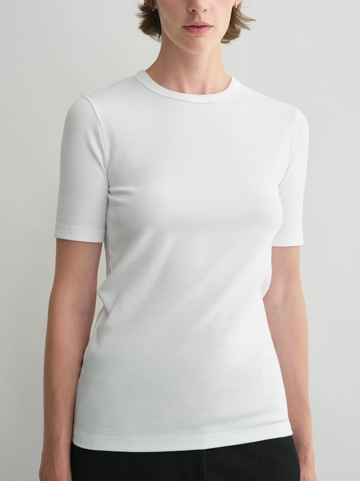 TOTEME - Geripptes T-Shirt für Damen in Weiß
