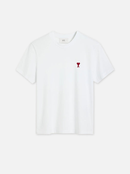 AMI PARIS - T-Shirt mit rotem Ami De Coeur Logo