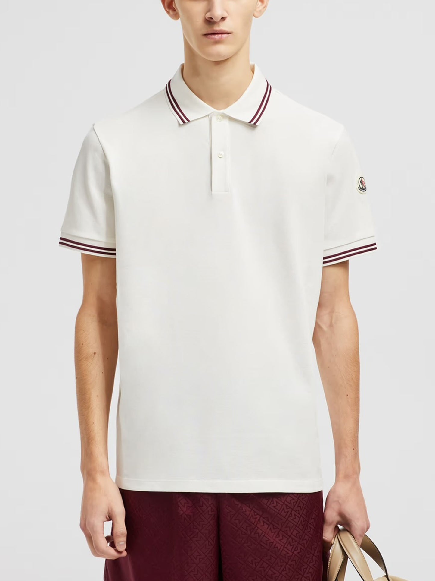 MONCLER - Poloshirt mit Logo-Aufnäher für Herren in Weiss - White