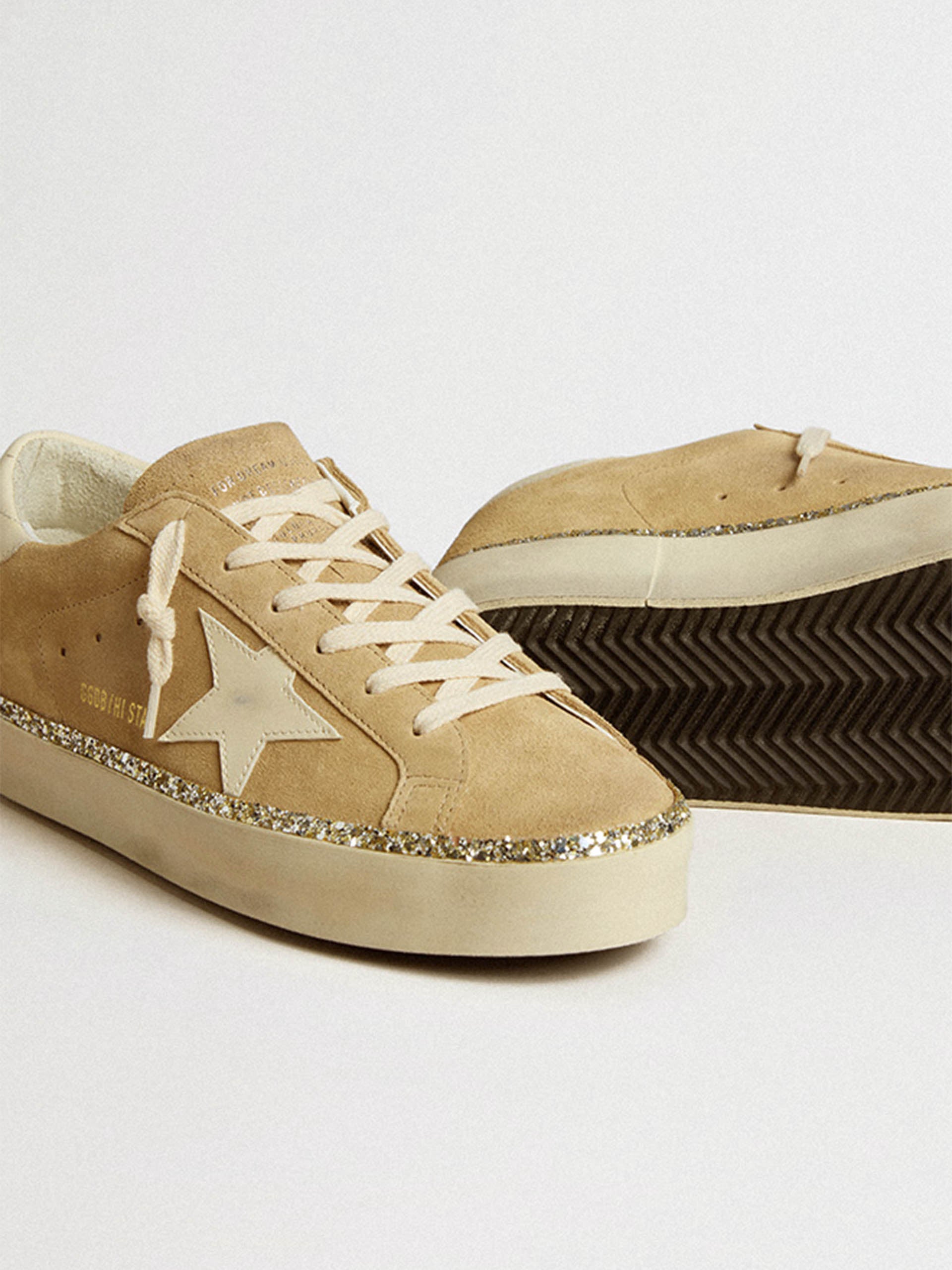 GOLDEN GOOSE - Hi Star Sneakers mit Glitzer für Damen