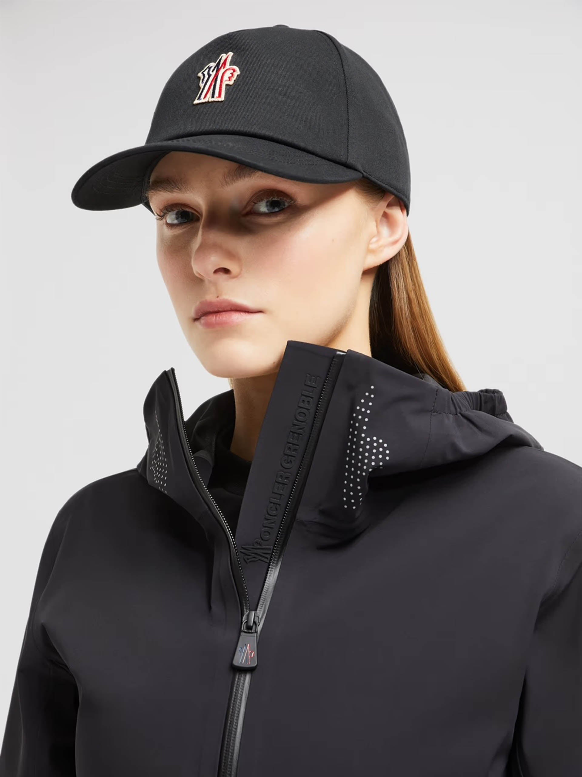 MONCLER GRENOBLE - Gabardine Baseballmütze mit Logo in Schwarz - Black