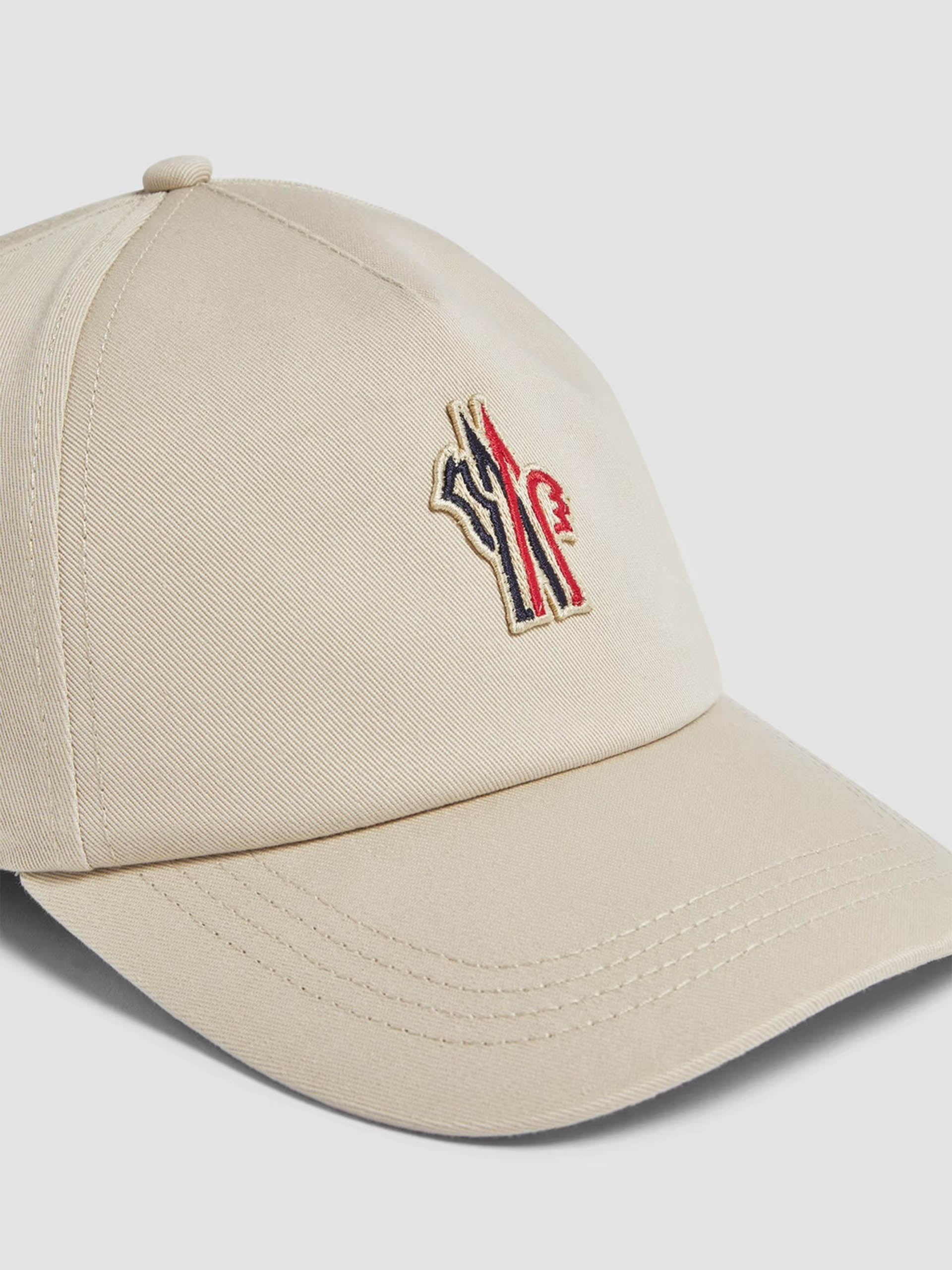 MONCLER GRENOBLE - Gabardine Baseballmütze mit Logo in Hellbeige - Light beige