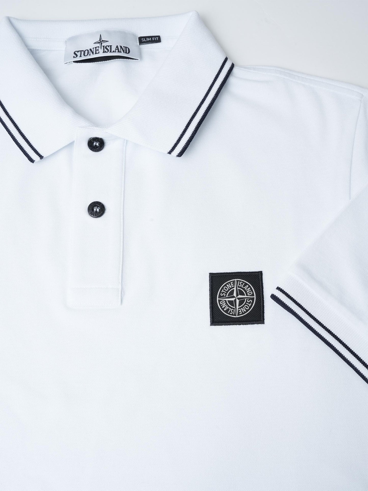 STONE ISLAND - Poloshirt mit Kompass-Logo für Herren in Weiss - White