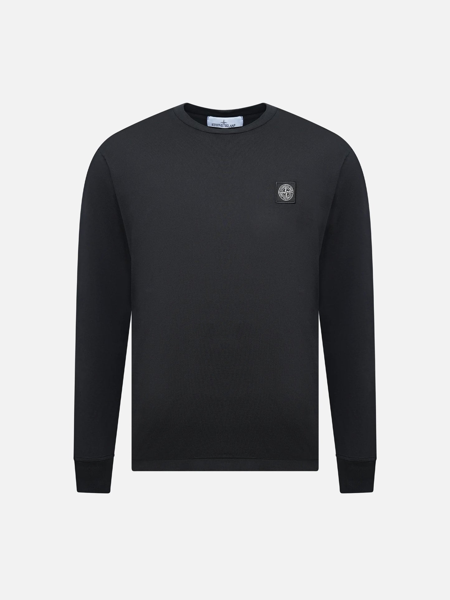 STONE ISLAND - Langarm-T-Shirt mit Logo-Patch für Herren in Schwarz - Black