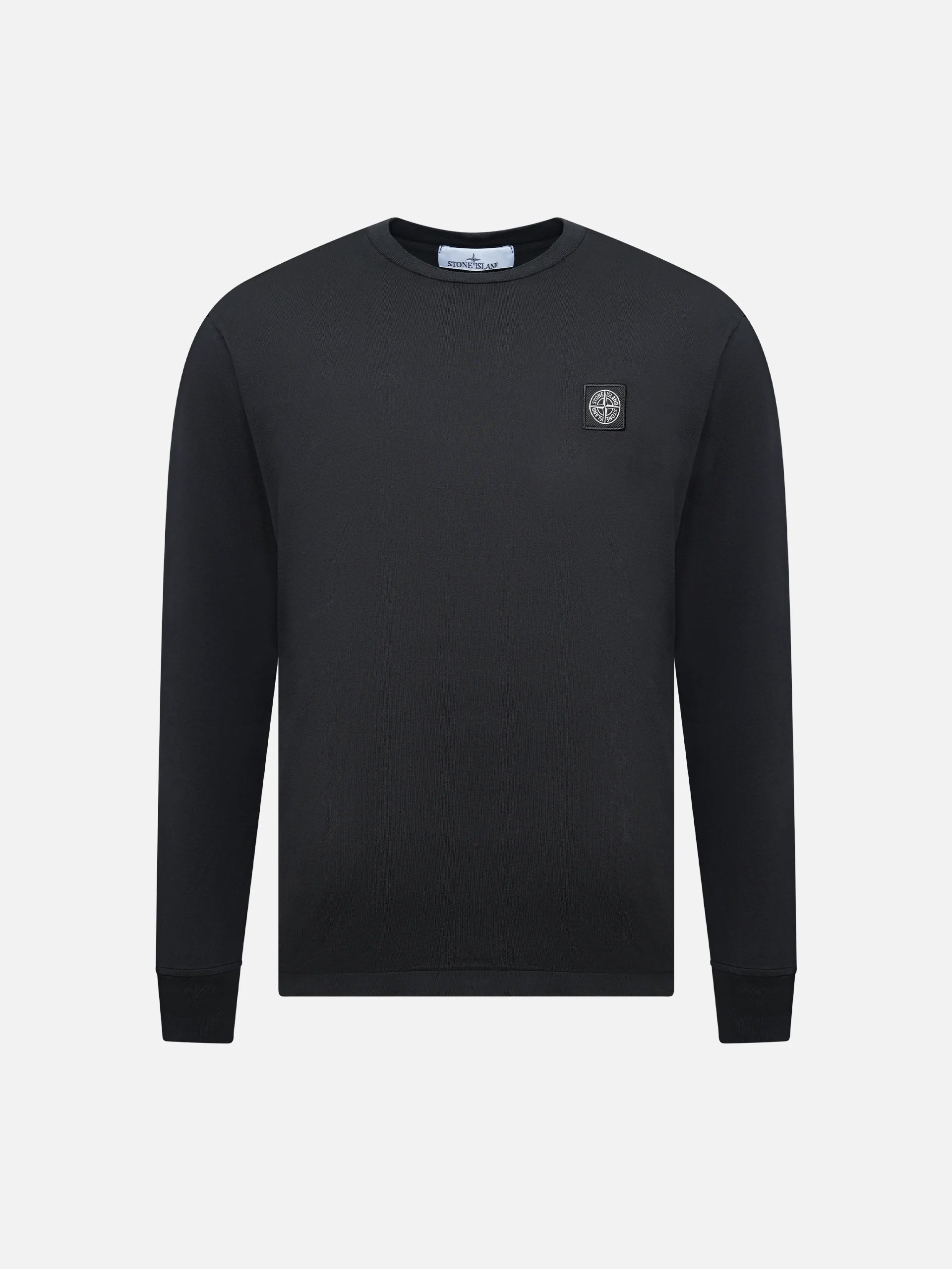 STONE ISLAND - Langarm-T-Shirt mit Logo-Patch für Herren in Schwarz - Black