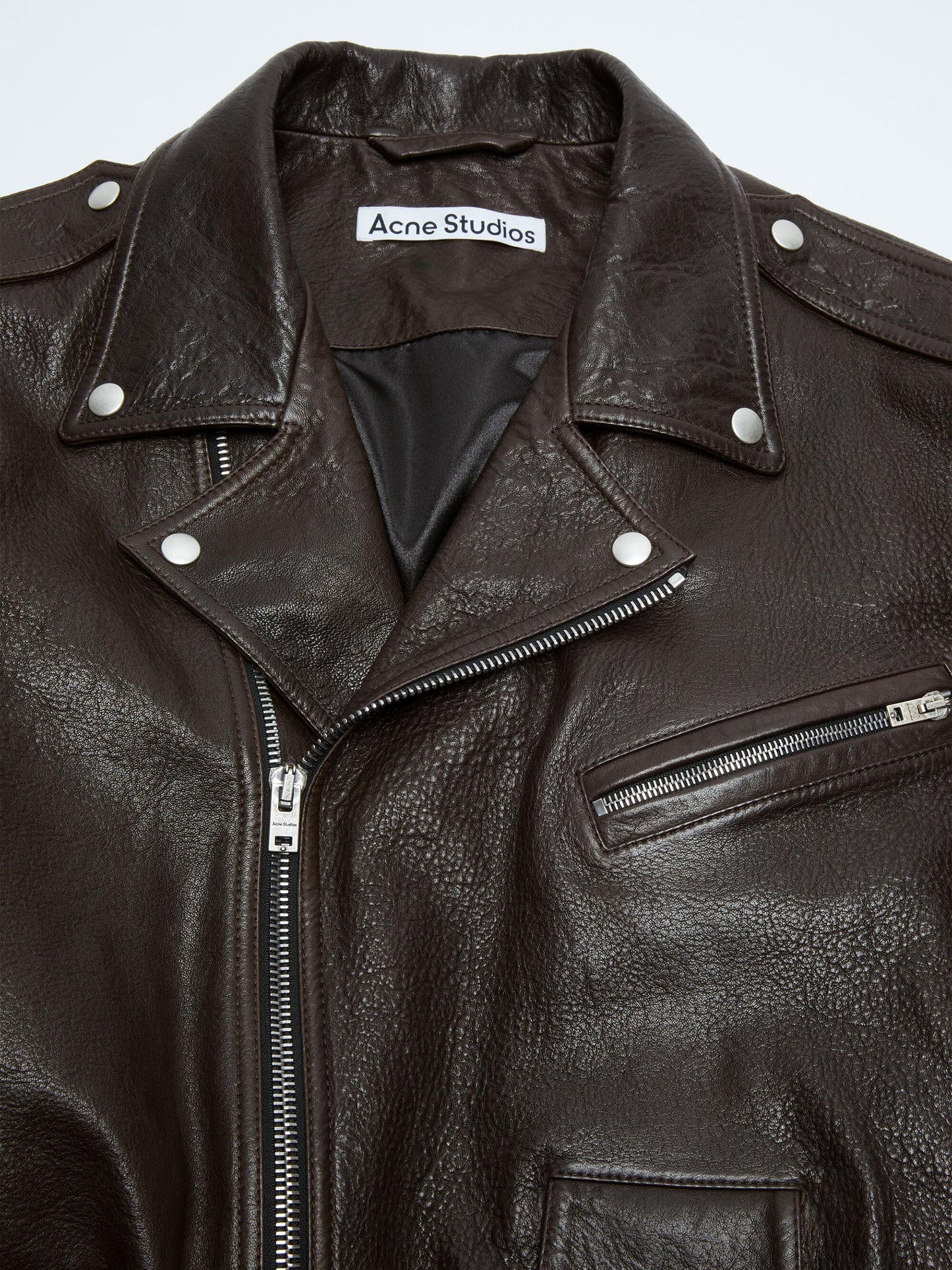 ACNE STUDIOS - Biker-Lederjacke für Damen in Braun - Brown