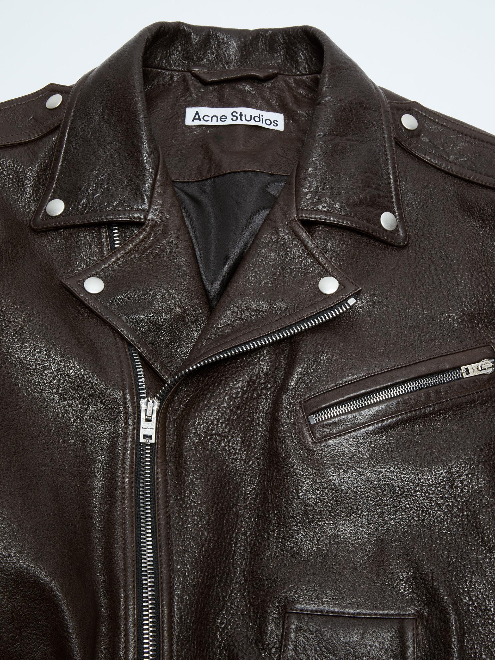 ACNE STUDIOS - Biker-Lederjacke für Damen in Braun - Brown
