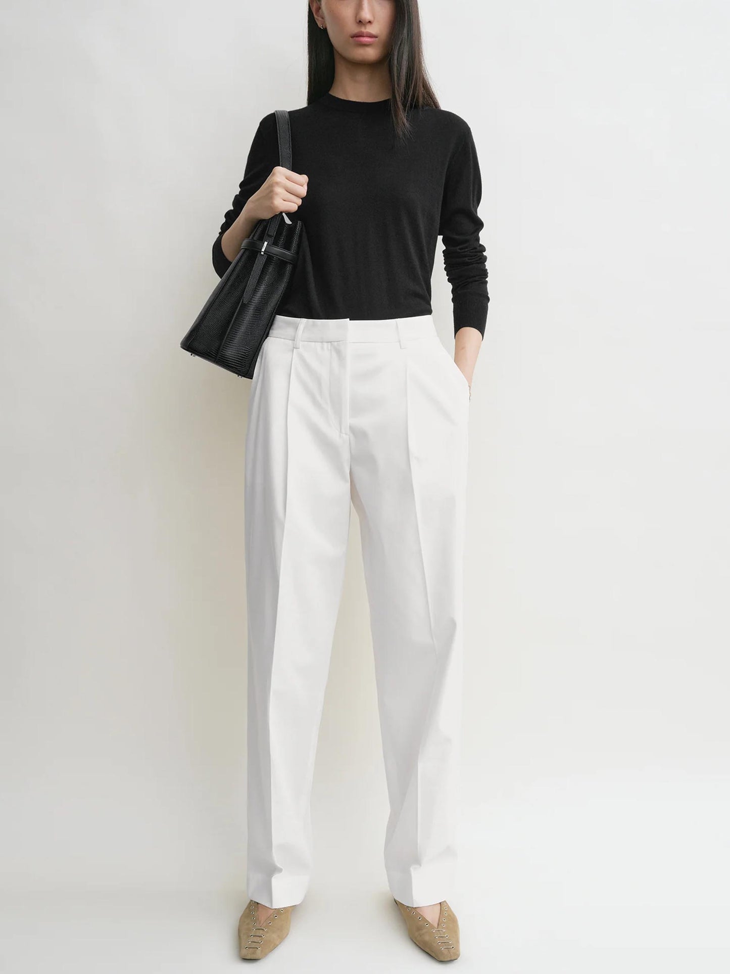 TOTEME - Hose mit Bundfalten für Damen in Weiss - White