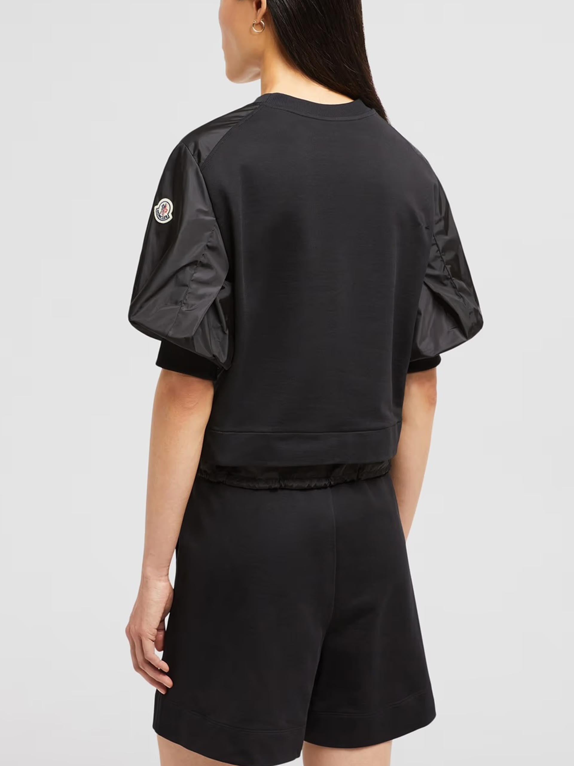 MONCLER - T-Shirt mit Puffärmeln für Damen in Schwarz - Black