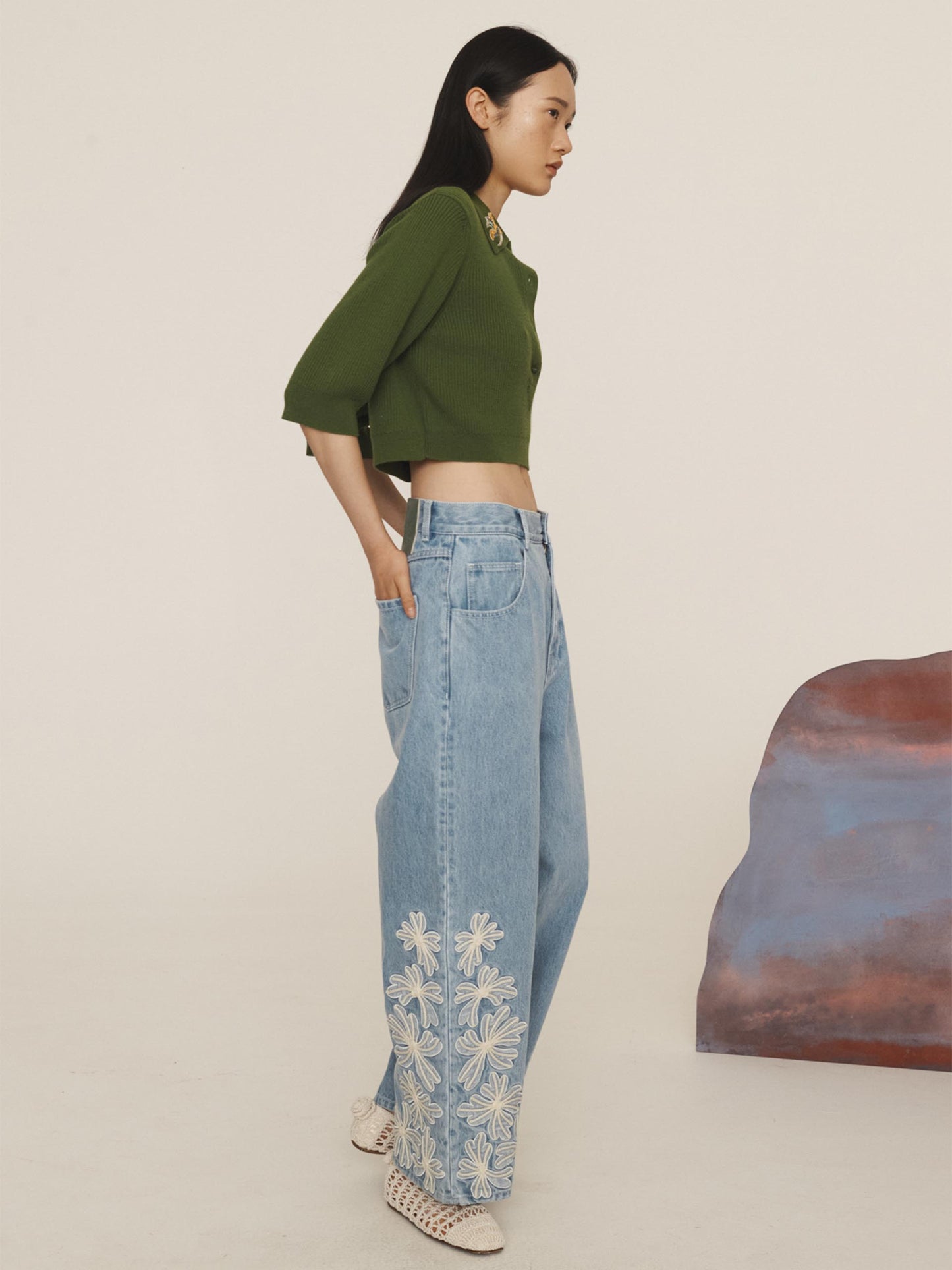 ALEMAIS - Cropped-Pullover Sea Star für Damen