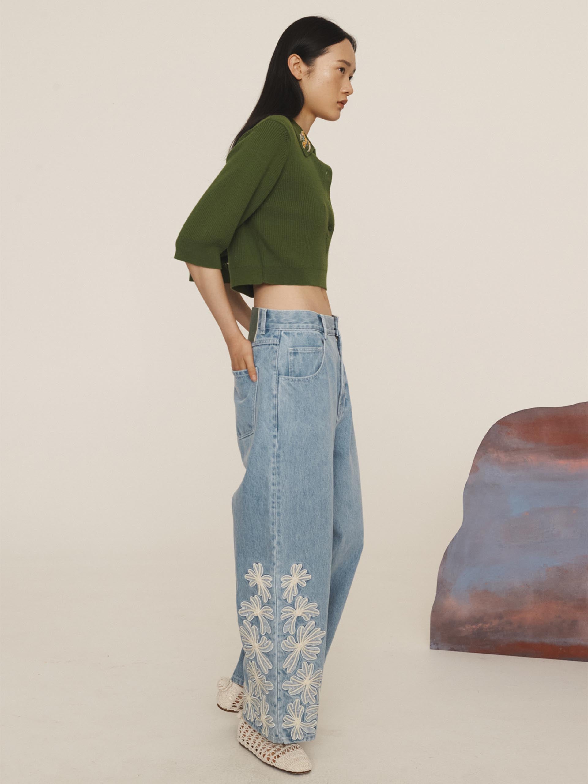 ALEMAIS - Cropped-Pullover Sea Star für Damen