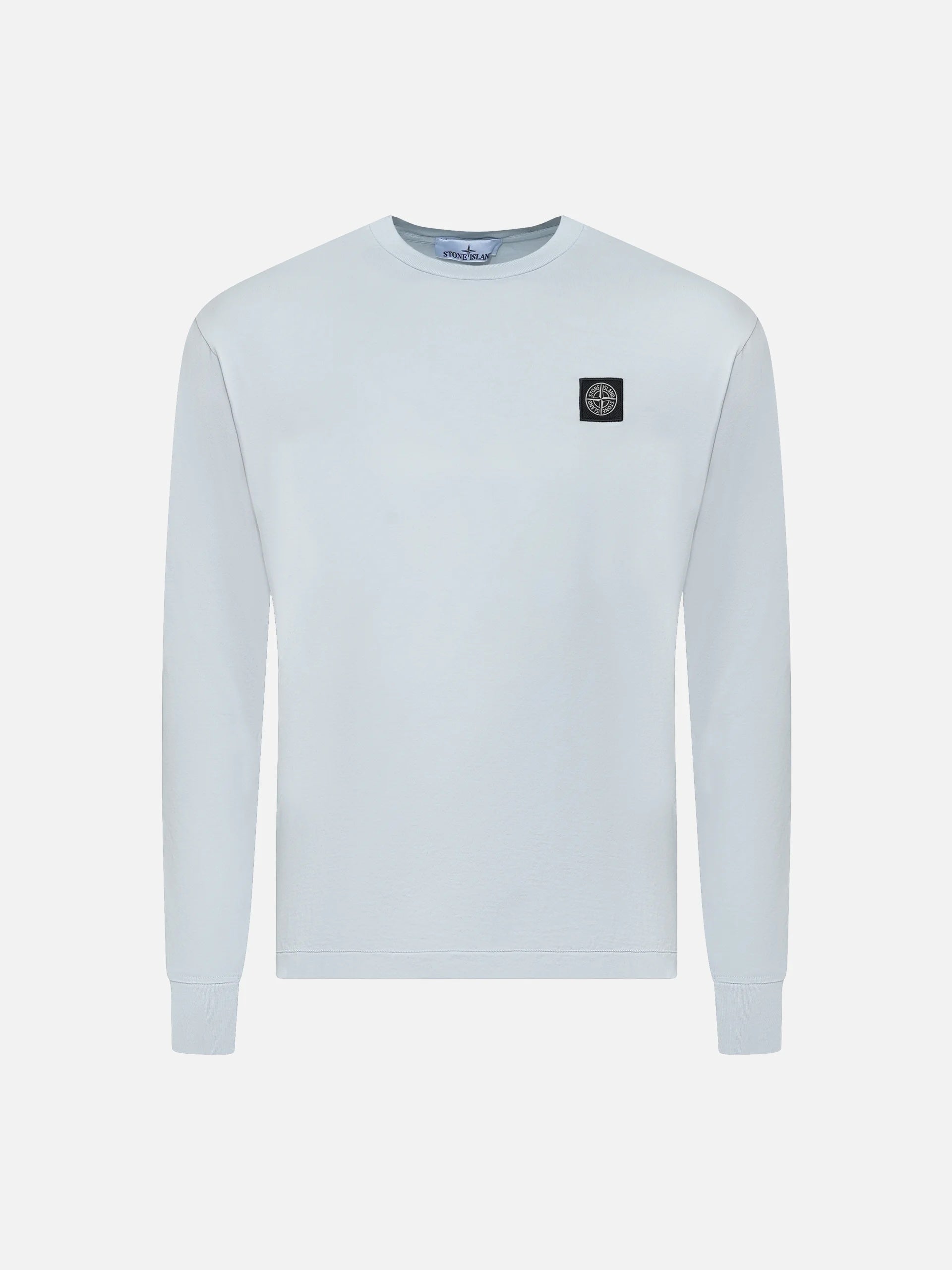 STONE ISLAND - Langarm-T-Shirt mit Logo-Patch für Herren in Hellblau - Light blue
