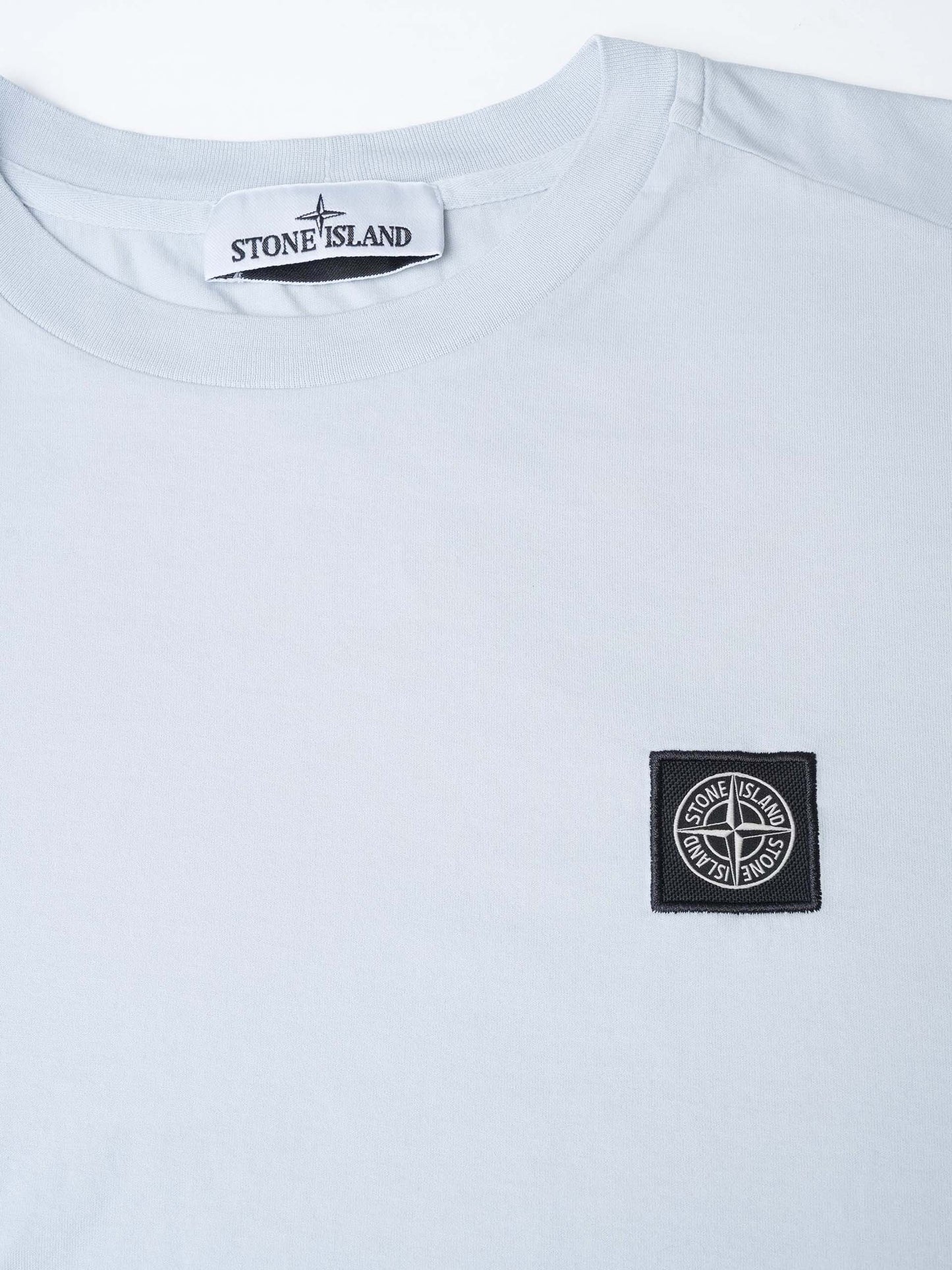 STONE ISLAND - Langarm-T-Shirt mit Logo-Patch für Herren in Hellblau - Light blue