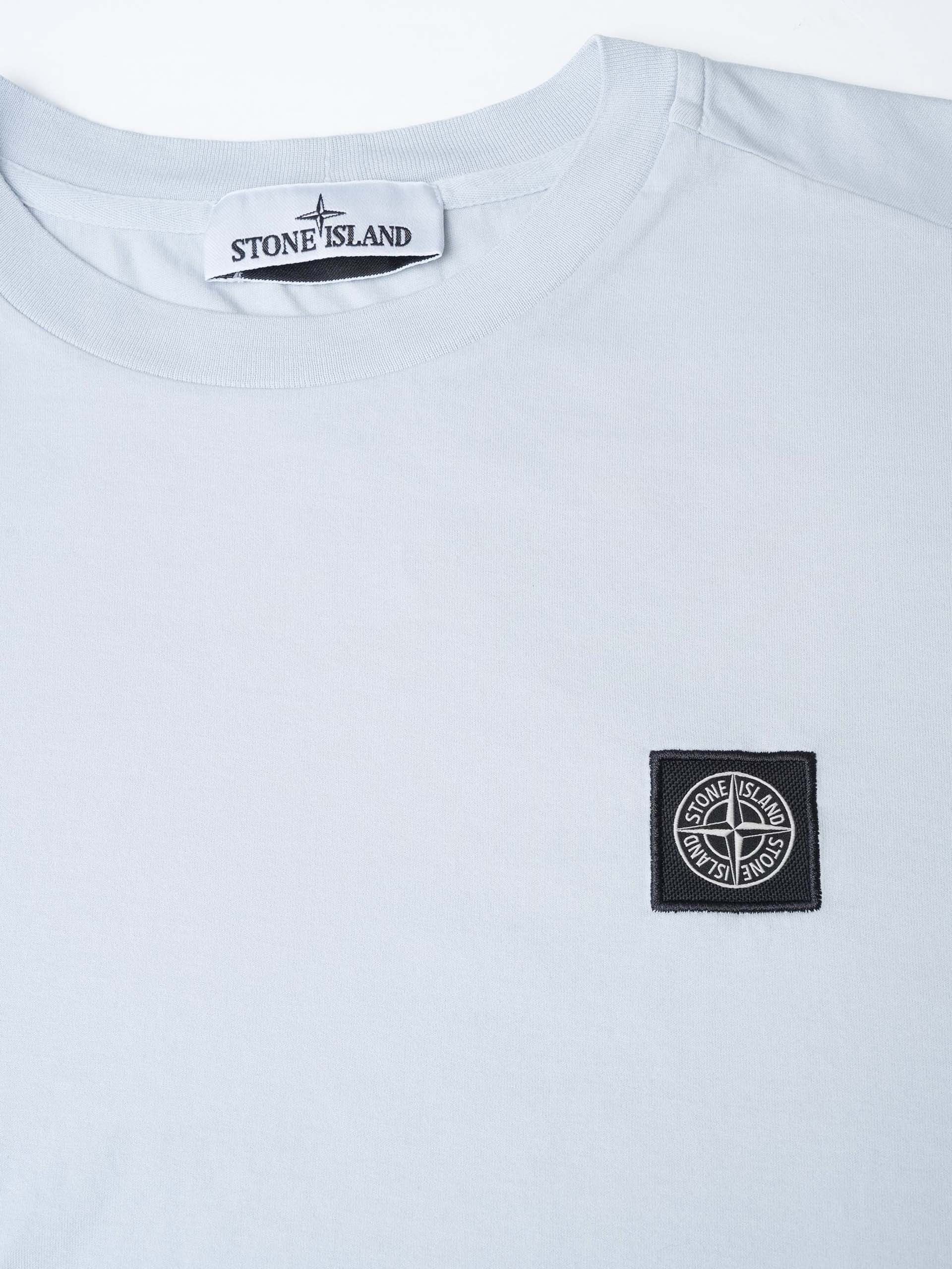 STONE ISLAND - Langarm-T-Shirt mit Logo-Patch für Herren in Hellblau - Light blue