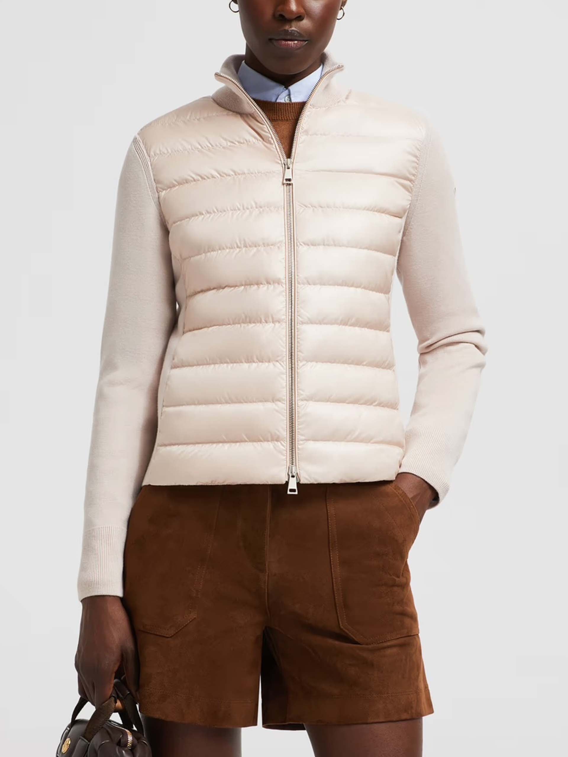 MONCLER - Daunen-Strickjacke aus Wolle  für Damen
