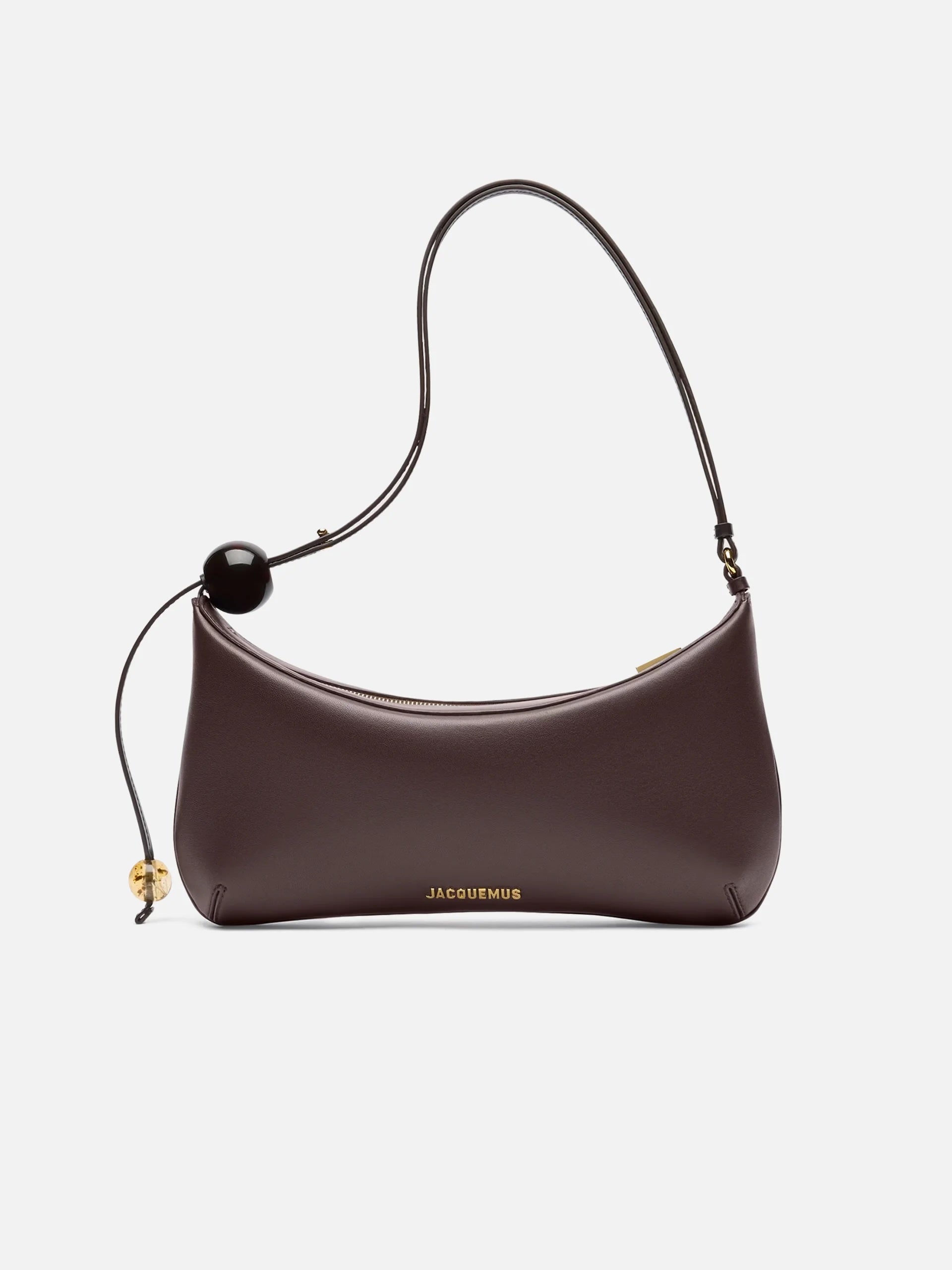 JACQUEMUS - Schultertasche Bisou Perle Large aus Leder in Braun - Brown