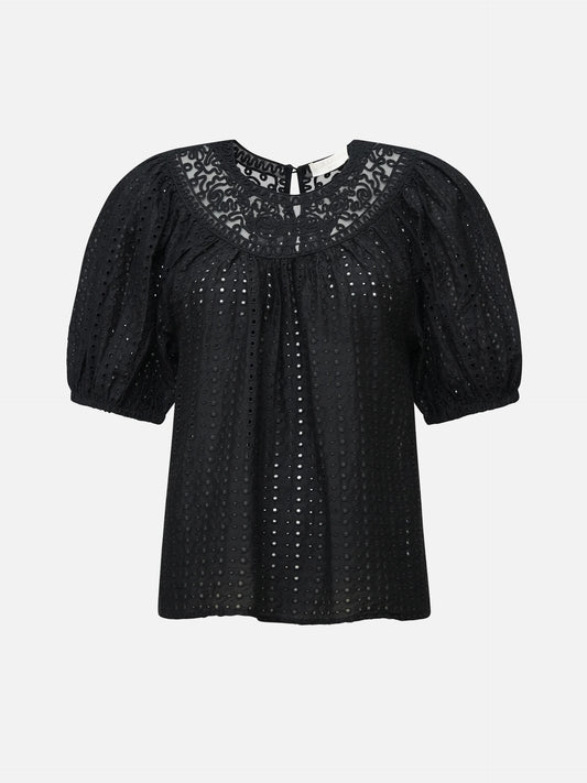 ULLA JOHNSON - Top Amina aus Baumwollgemisch für Damen in Schwarz - Black