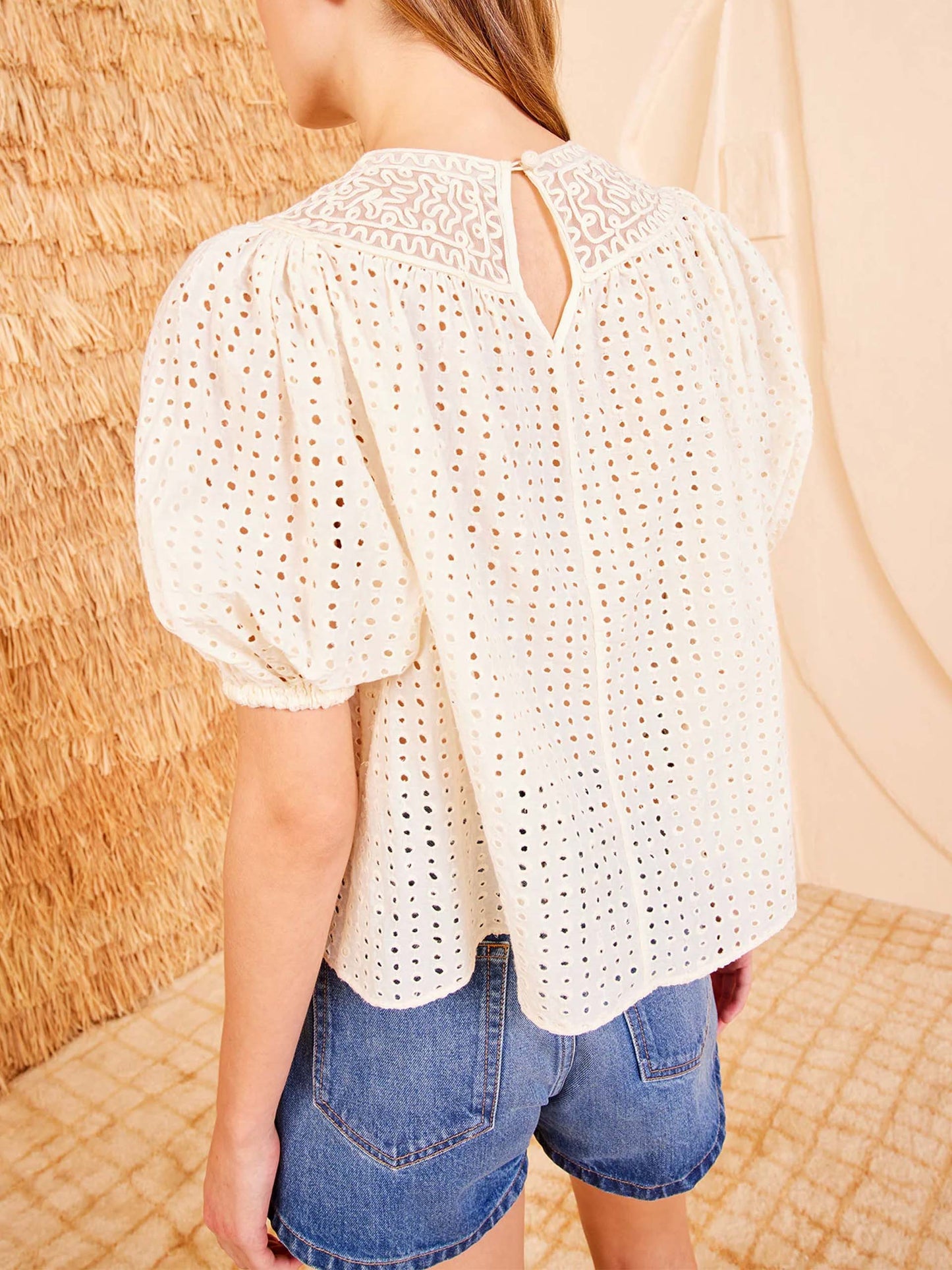 ULLA JOHNSON - Top Amina aus Baumwollgemisch für Damen in Cremeweiss - Cream white