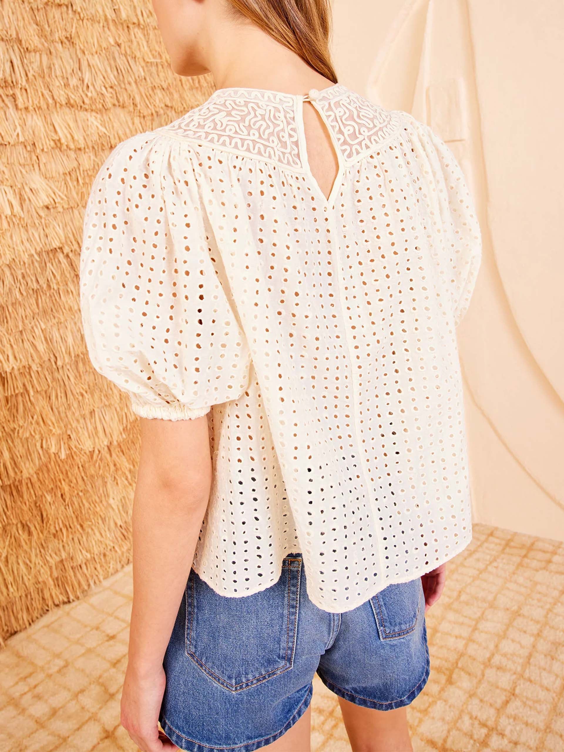 ULLA JOHNSON - Top Amina aus Baumwollgemisch für Damen in Cremeweiss - Cream white