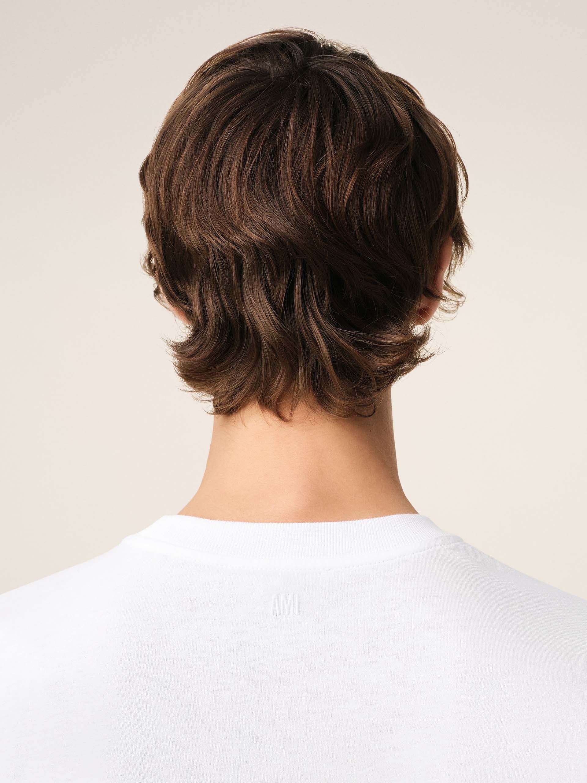 AMI PARIS - Langarm-T-Shirt Ami De Coeur mit rotem Logo in Weiß - White