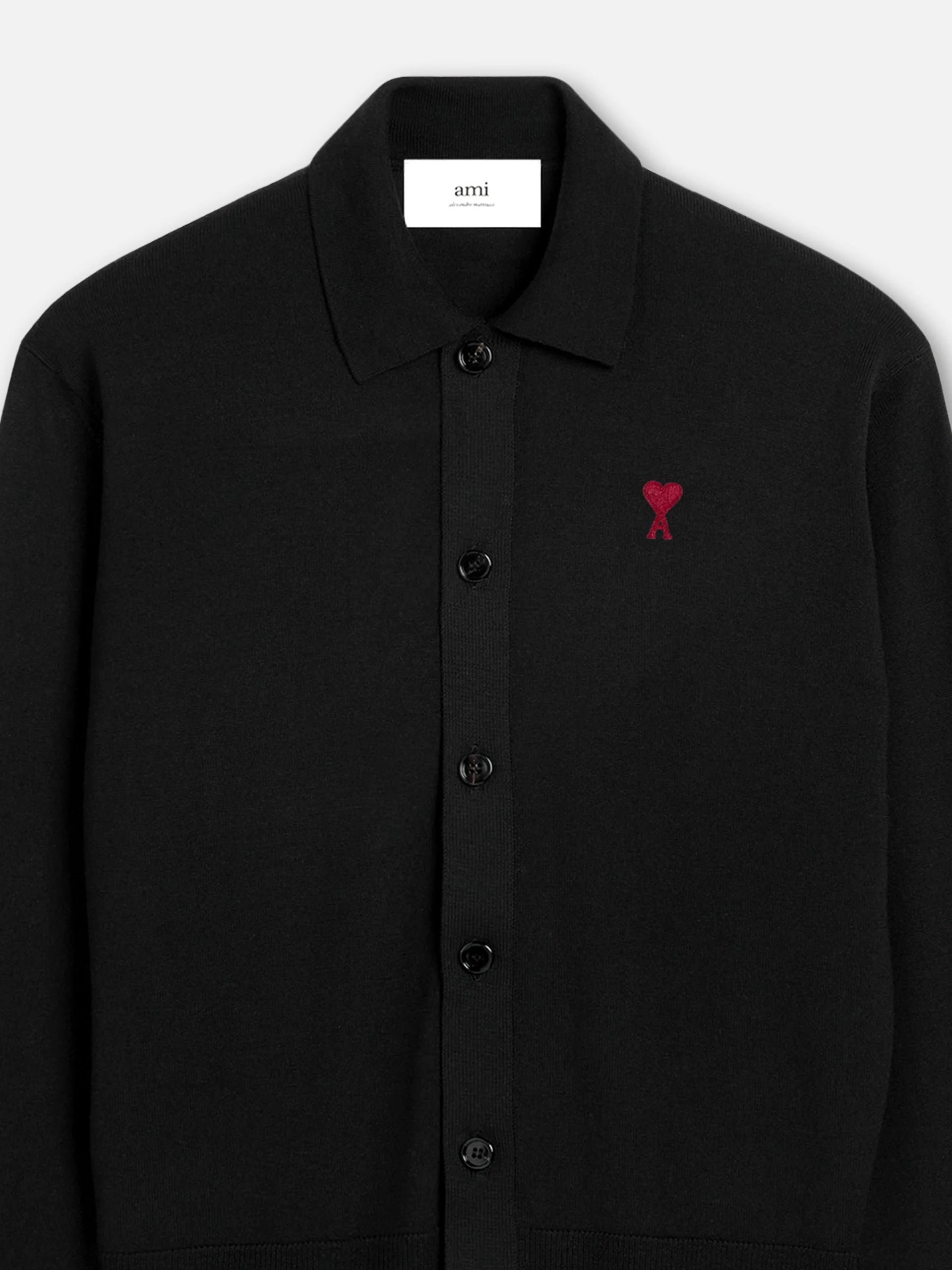 AMI PARIS - Cardigan Ami De Coeur mit rotem Logo