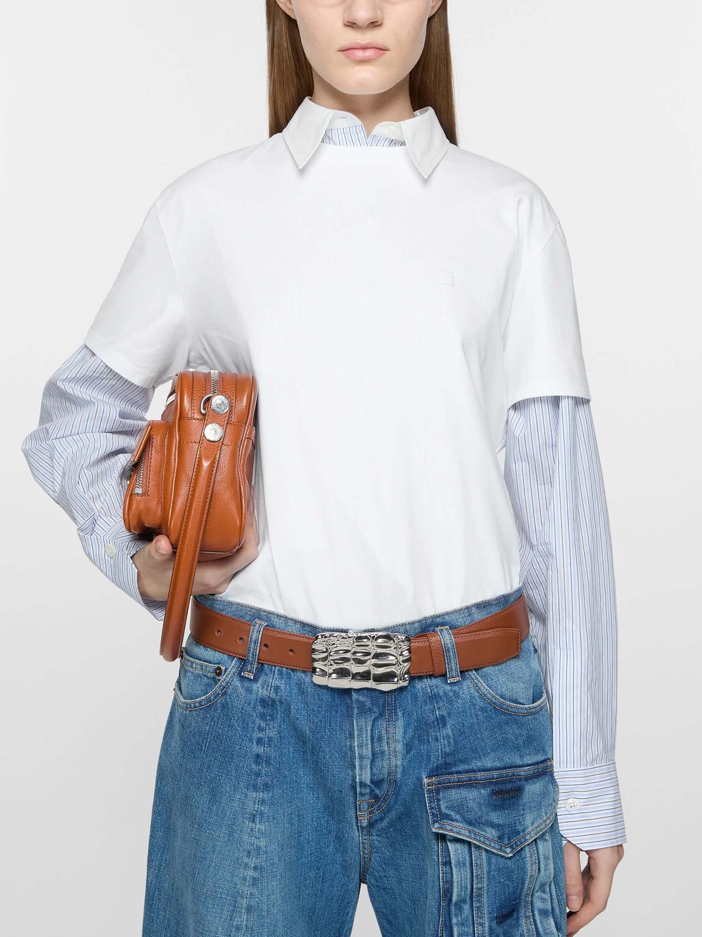 ACNE STUDIOS - T-Shirt mit Face Logo aus Baumwolle in Weiß - White