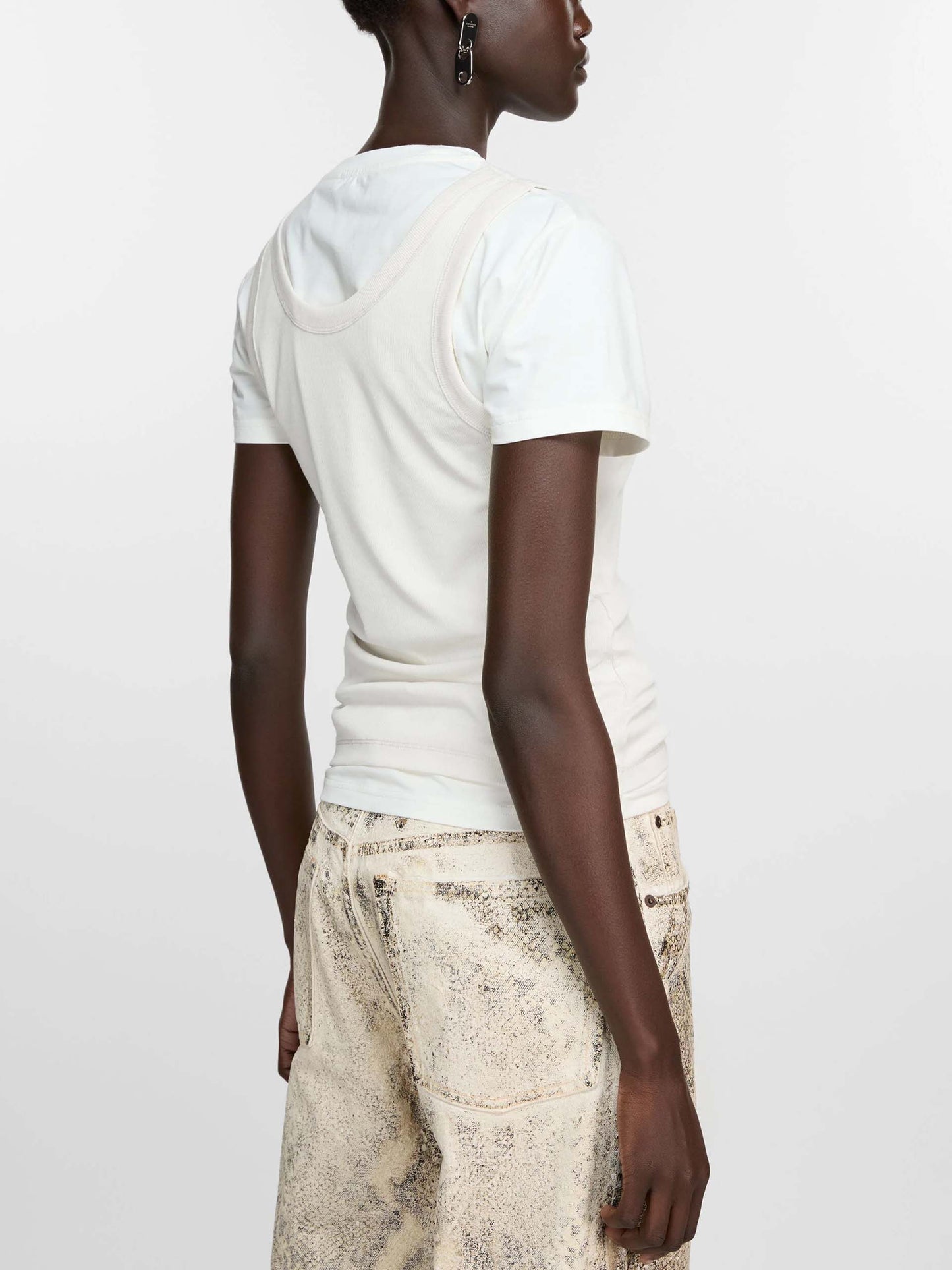 ACNE STUDIOS - Mehrlagiges T-Shirt mit Logo für Damen