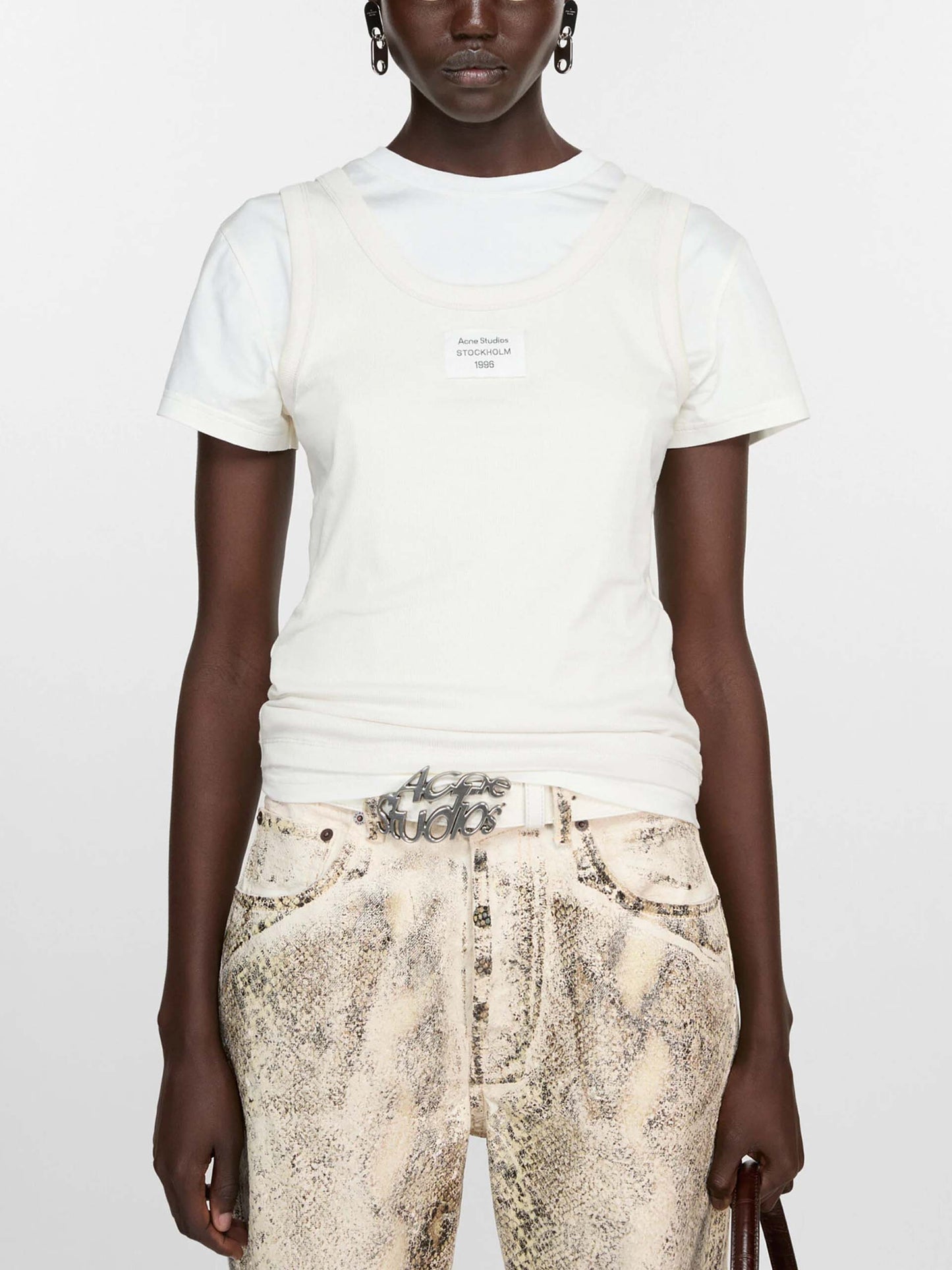 ACNE STUDIOS - Mehrlagiges T-Shirt mit Logo für Damen